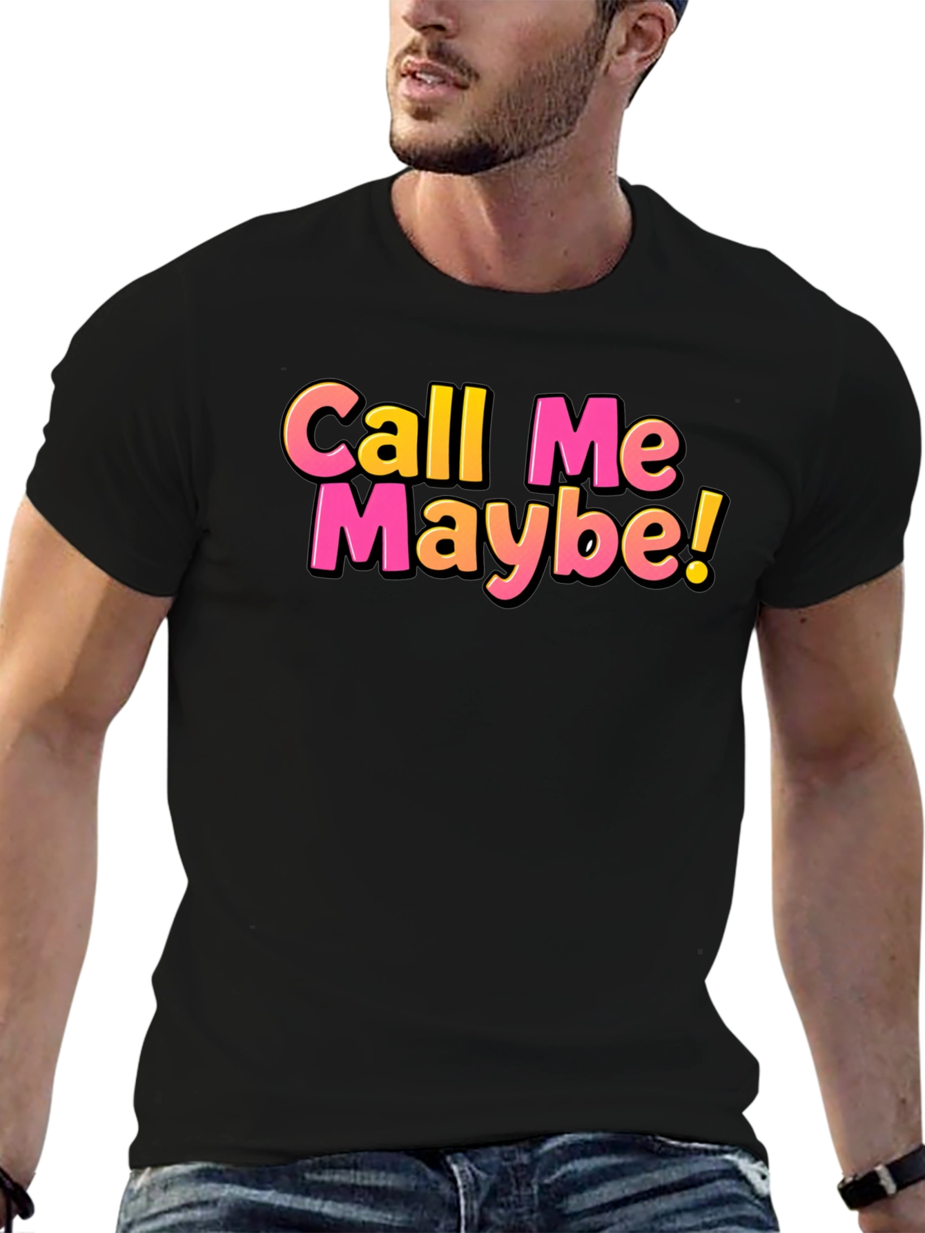 Black Call Me Maybe Black T-Shirt view 6