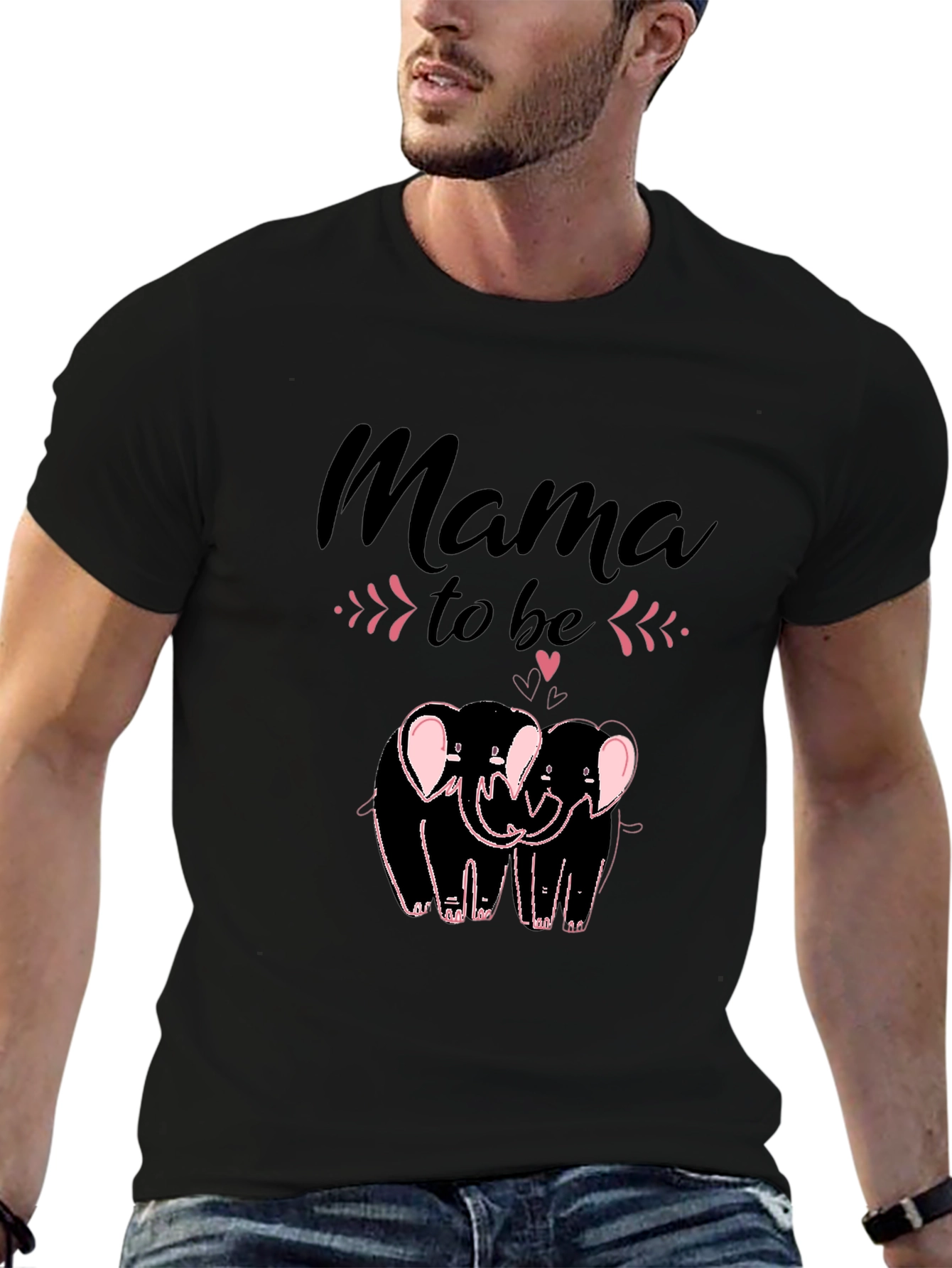 Mama To Be Elephant Graphic Tee - Black - 6