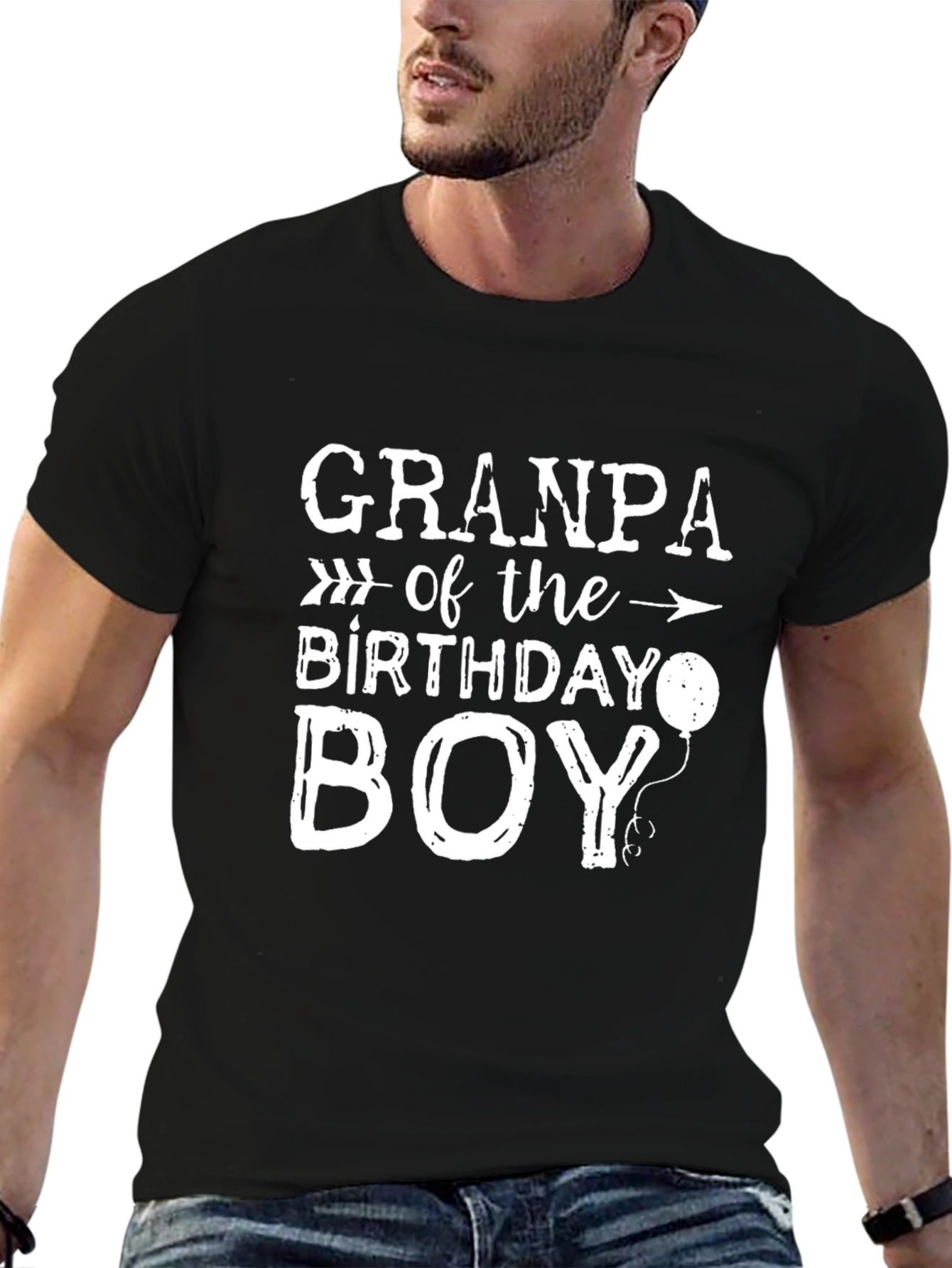 Black Grandpa Birthday Boy Black Graphic T-Shirt view 6