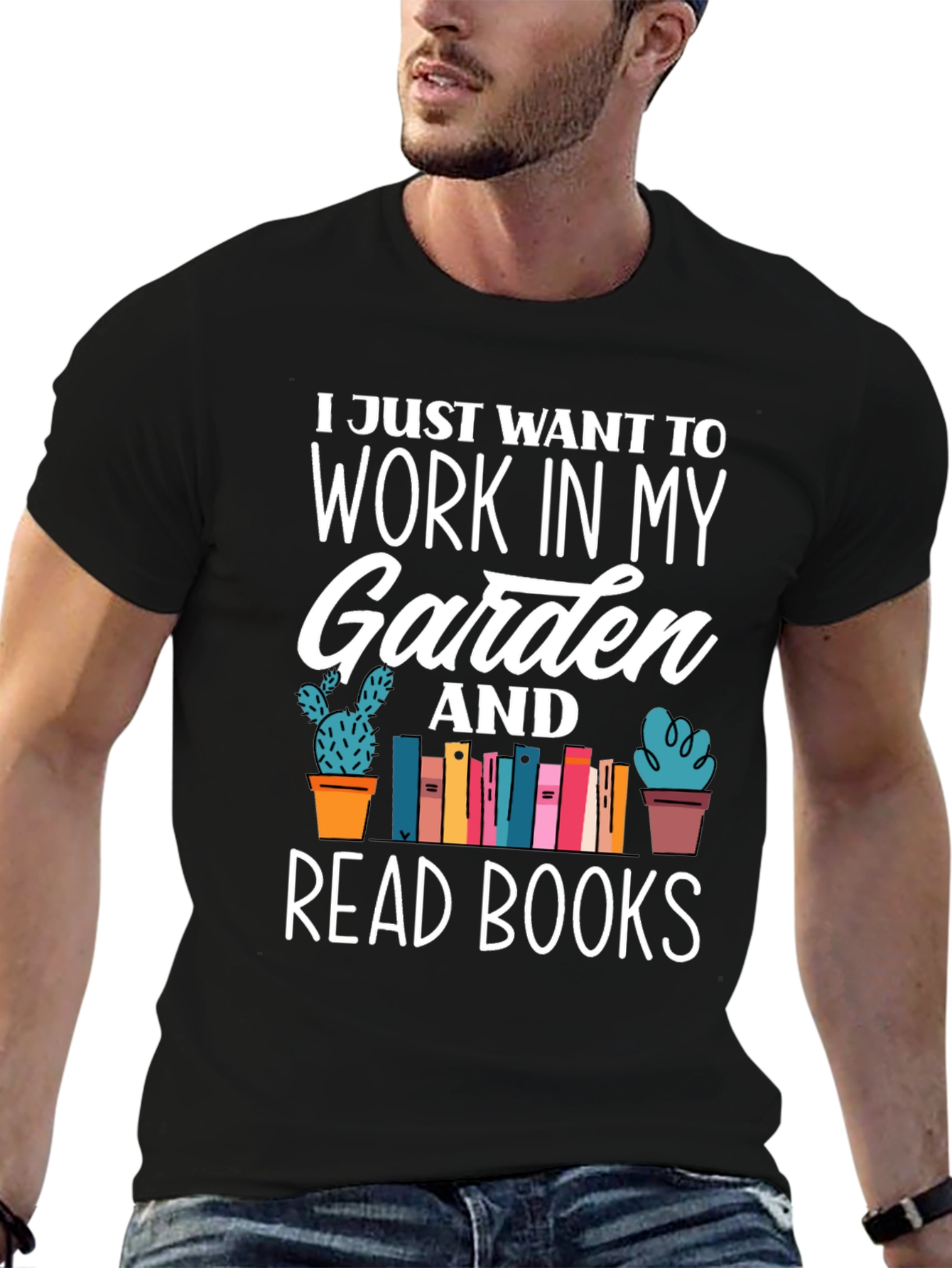 Black Gardening & Reading T-Shirt - Work In My Garden view 6