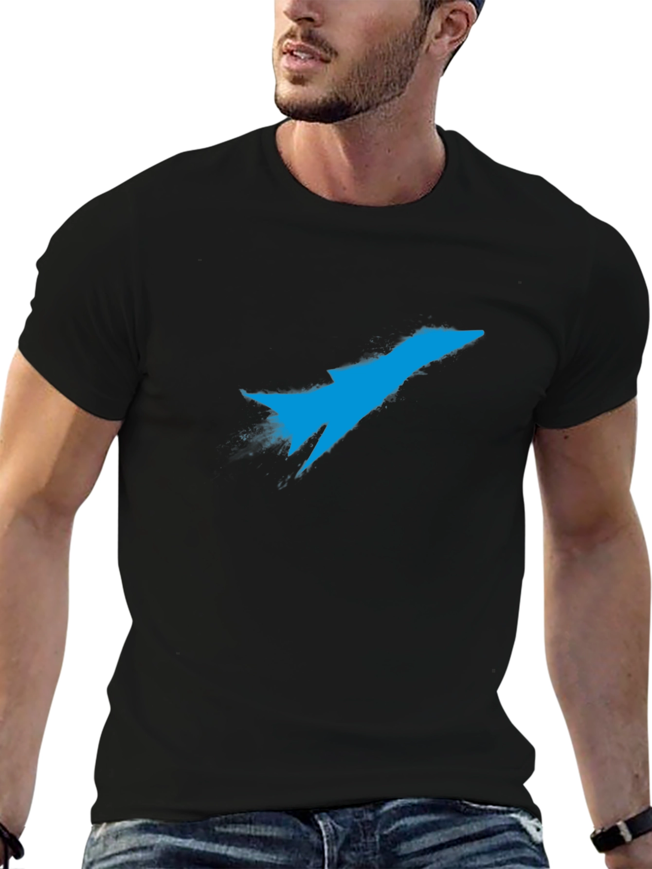 Black Jet Fighter Graphic T-Shirt - Black view 6