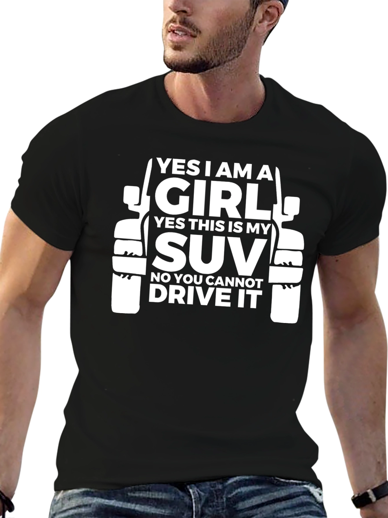 Black Girl SUV T-Shirt - "Yes I Am A Girl" view 6