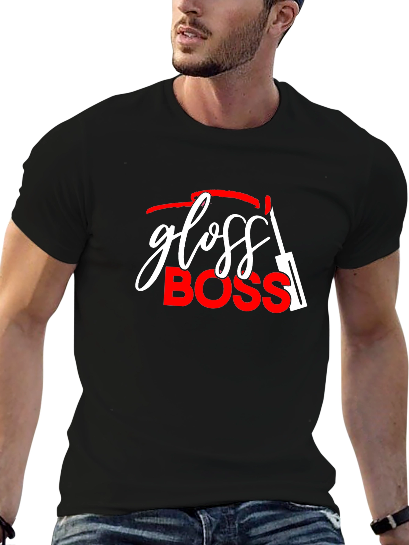 Black Gloss Boss Graphic T-Shirt view 6