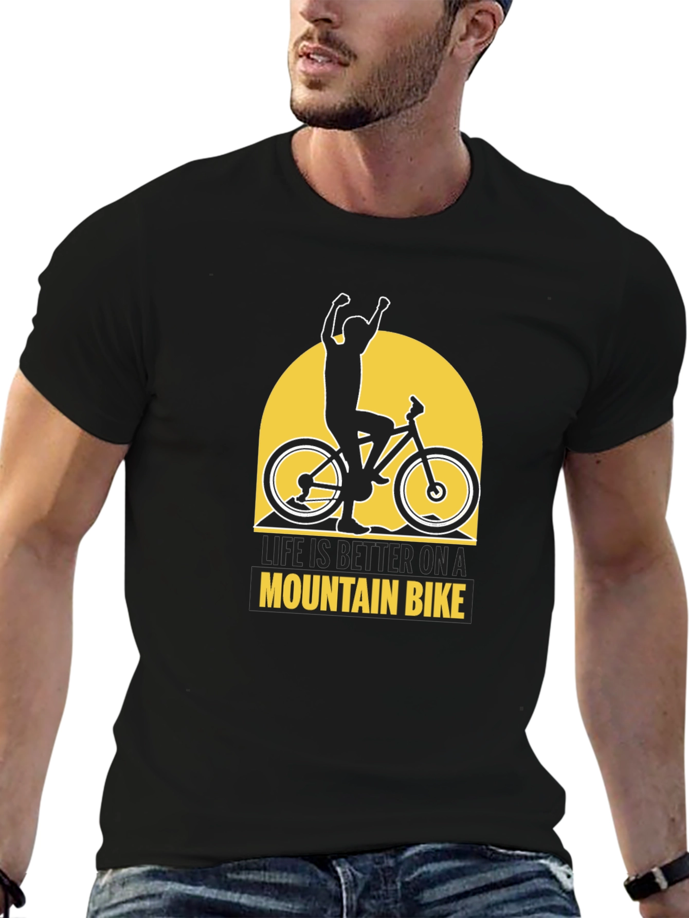Black Life is Better Mountain Bike Graphic Tee view 6