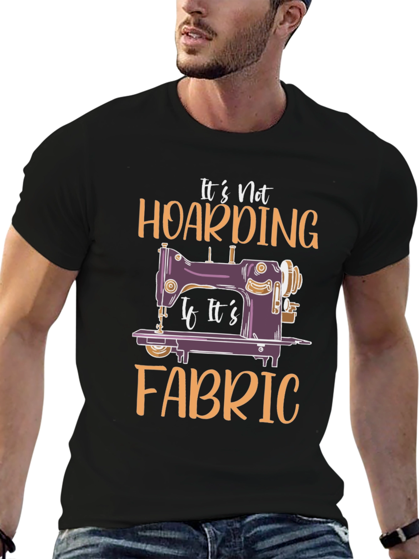 Black It's Not Hoarding Fabric T-Shirt view 6