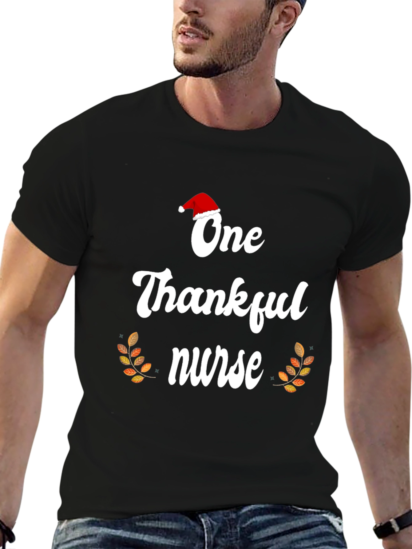 Black One Thankful Nurse T-Shirt view 6