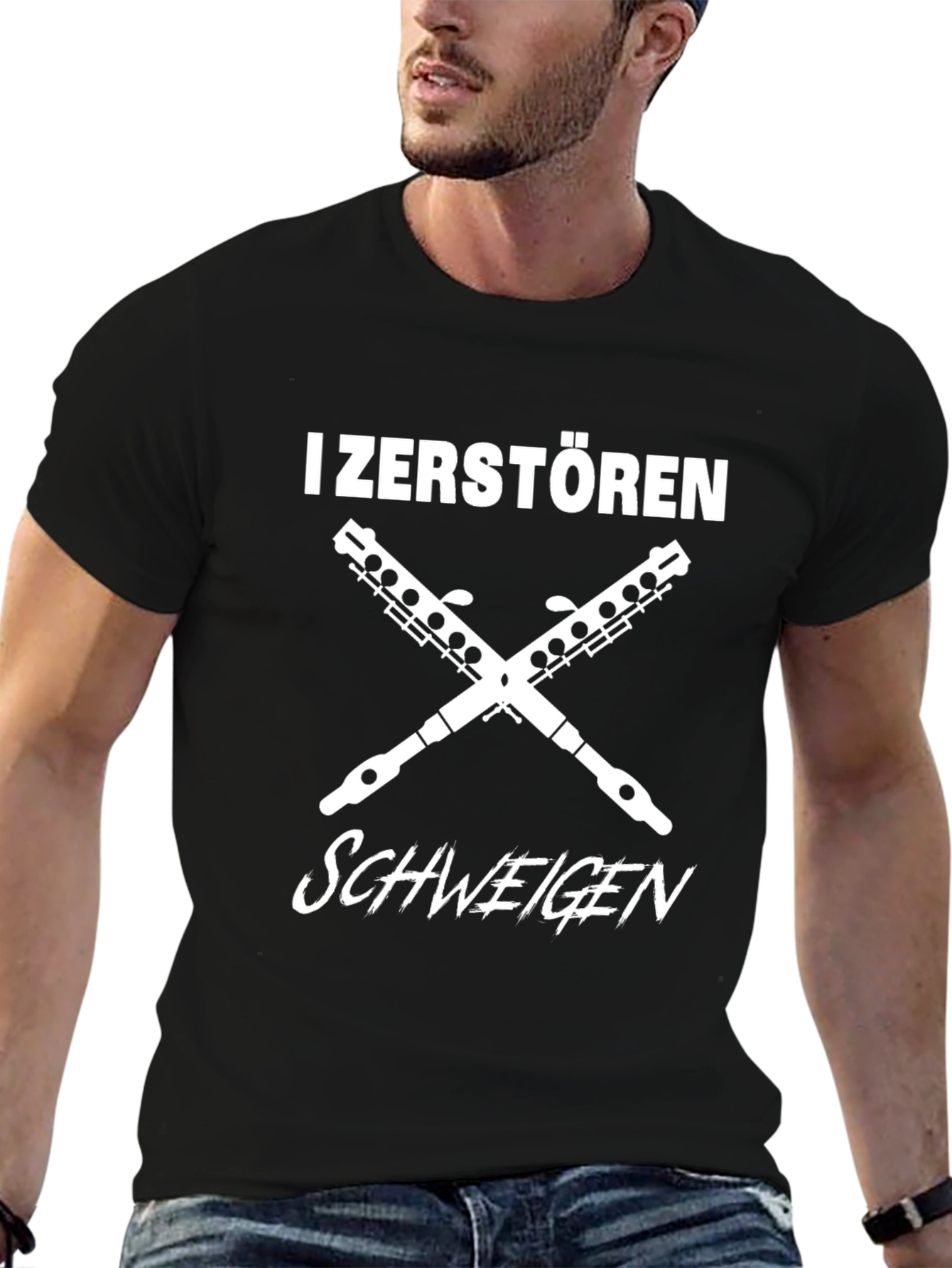 Black I Zerstören Schweigen T-Shirt view 6