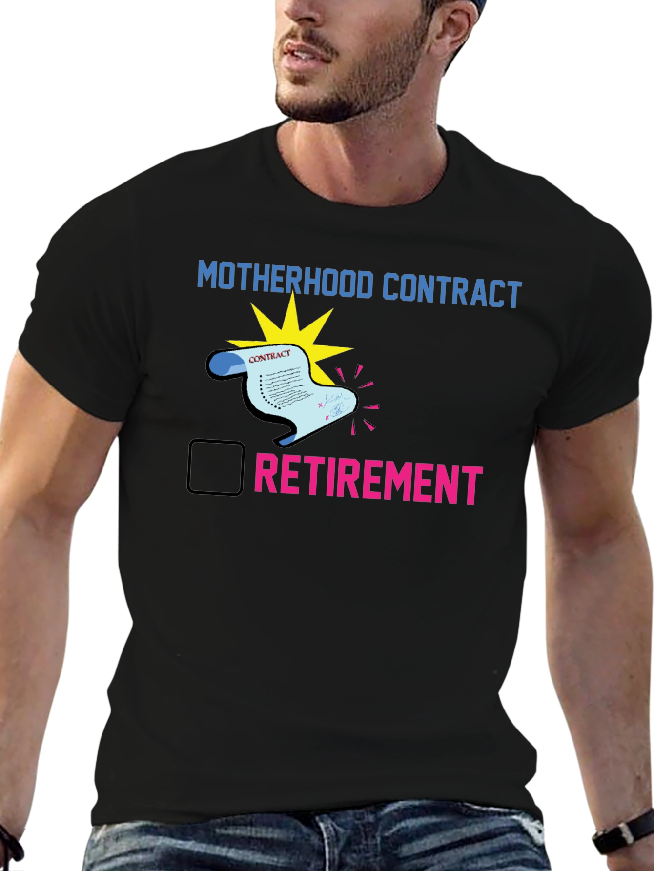 Black Motherhood Contract Retirement T-Shirt view 6