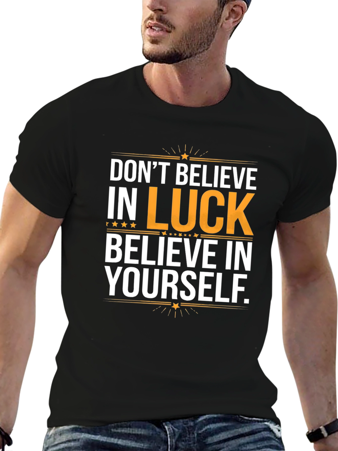 Black Believe In Yourself Graphic Tee view 6