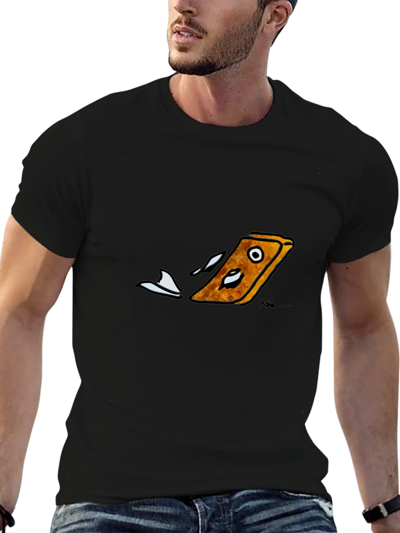 Black Funny Toast Breaking Free Black Tee view 6