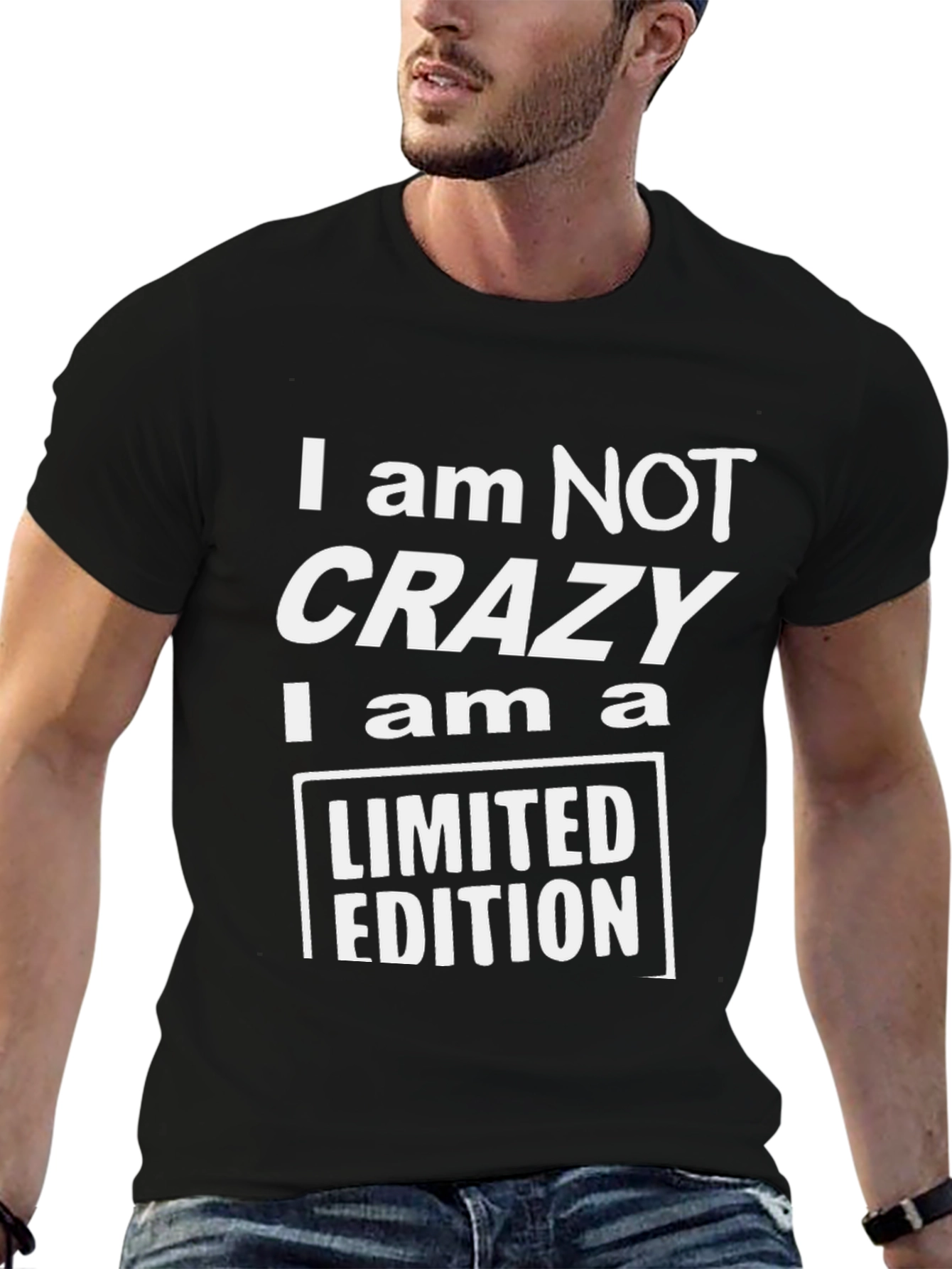 Black I am NOT Crazy Limited Edition Black T-Shirt view 6