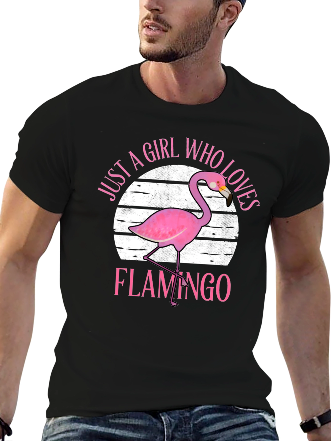 Black Girl Who Loves Flamingos T-Shirt view 6