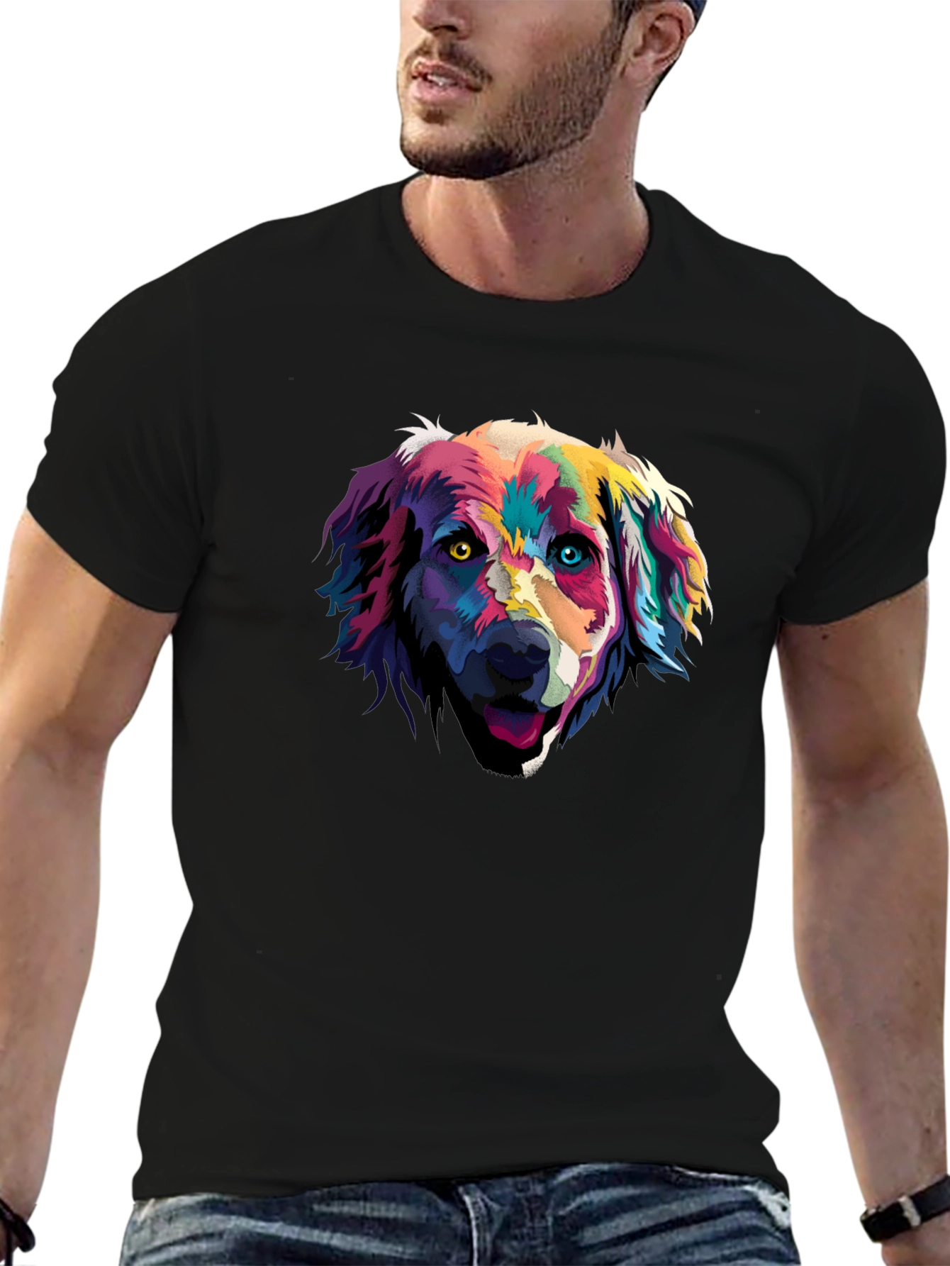 Black Dog Art Graphic Tee - Men's Black T-Shirt view 6