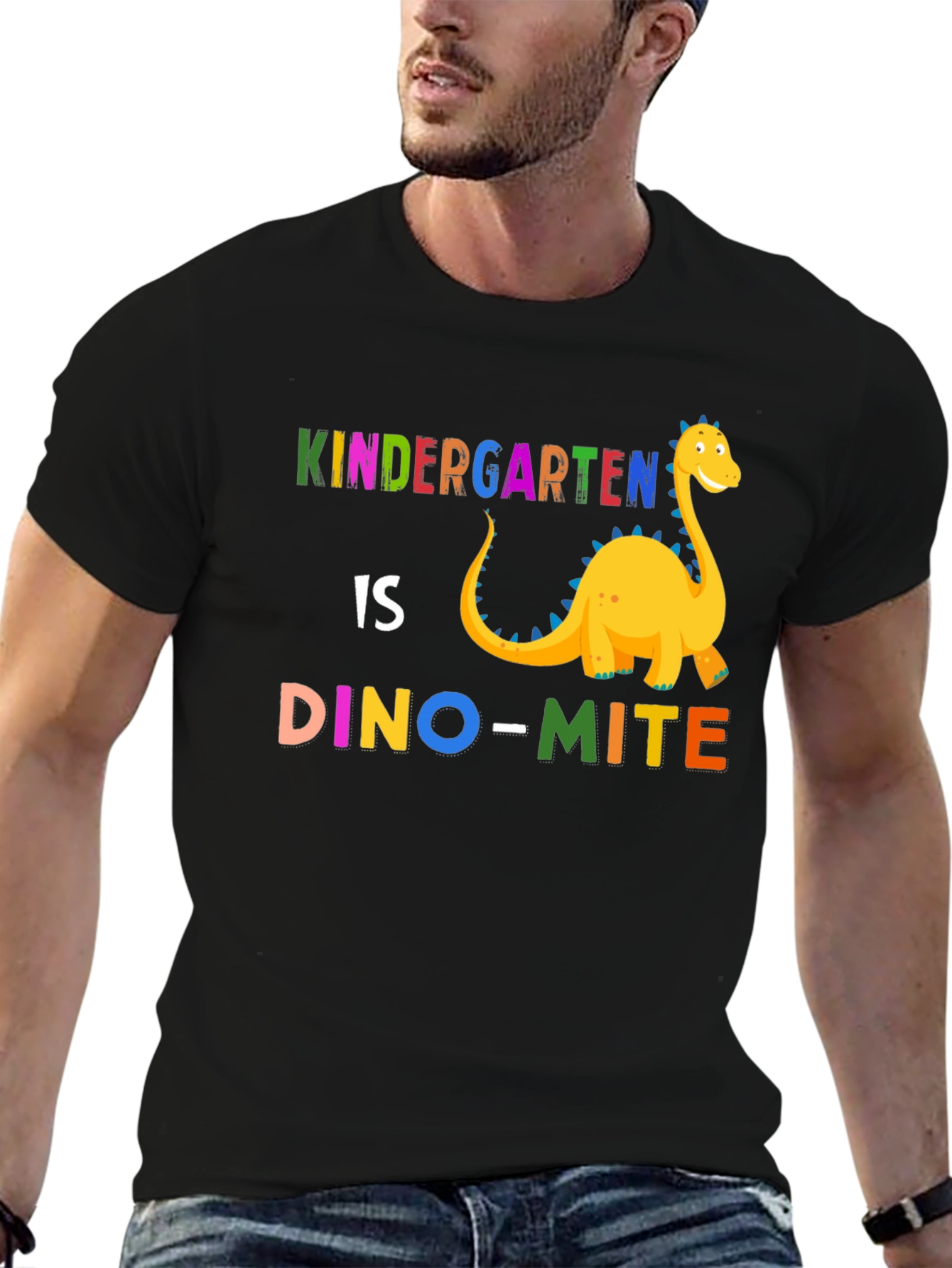 Black Kindergarten Dino-mite T-Shirt - Back to School view 6
