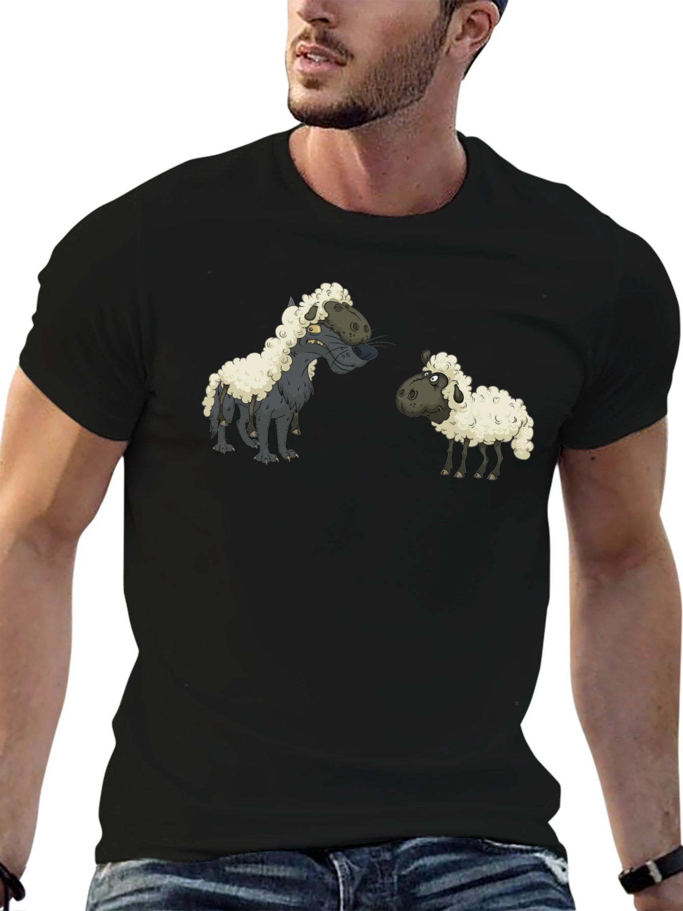 Black Wolf in Sheep's Clothing Black T-Shirt view 6