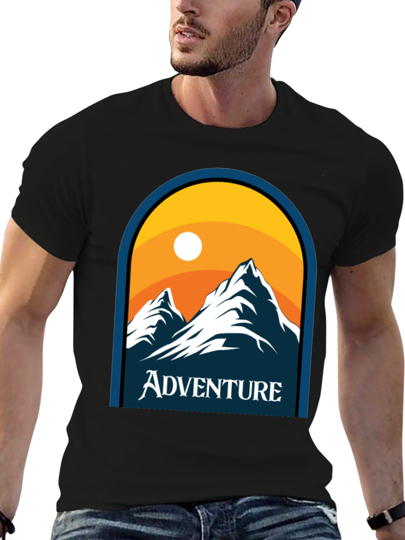 Black Adventure Mountain Graphic Tee view 6