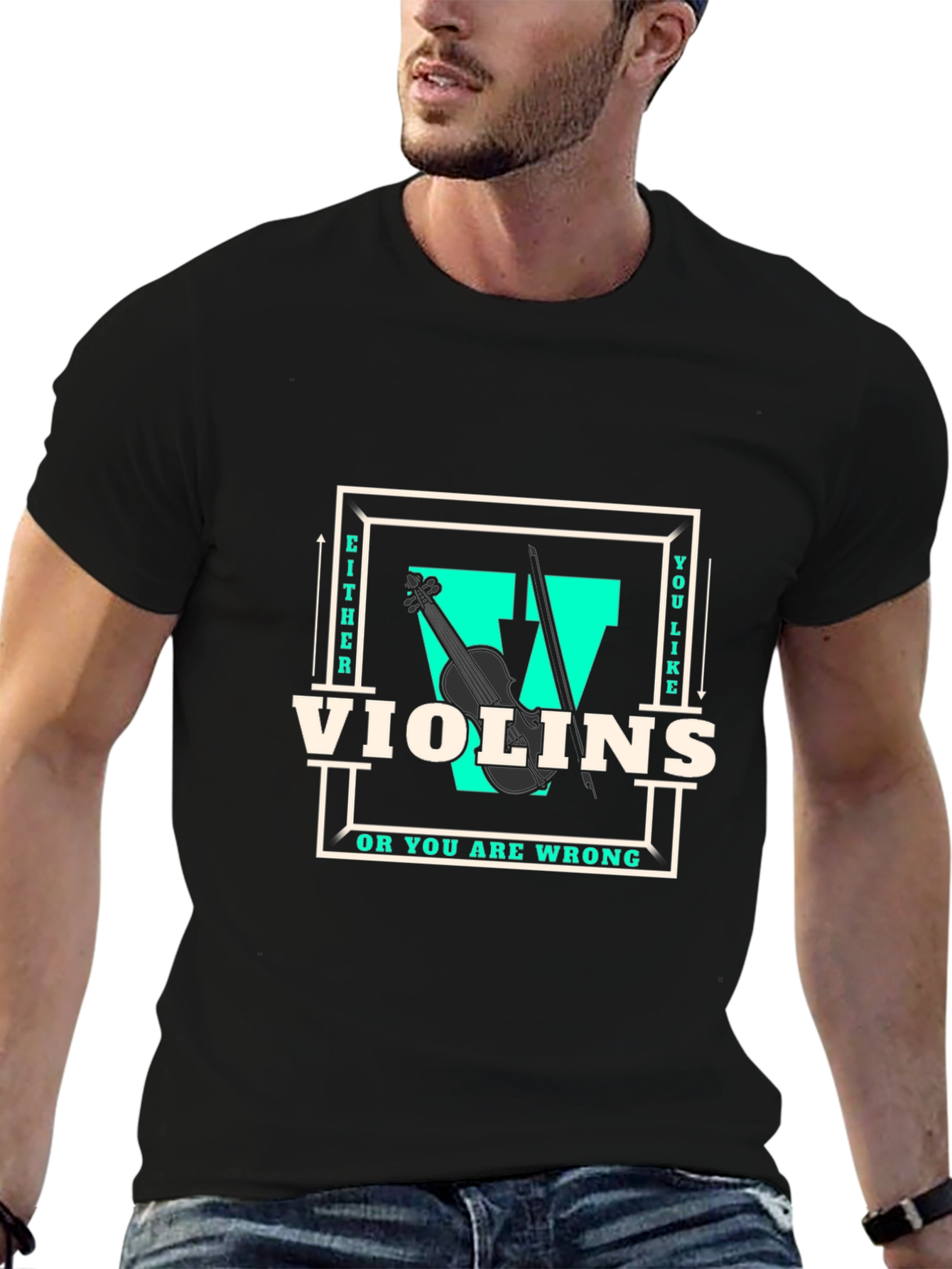 Black Violin Lover T-Shirt - Music Gift view 6