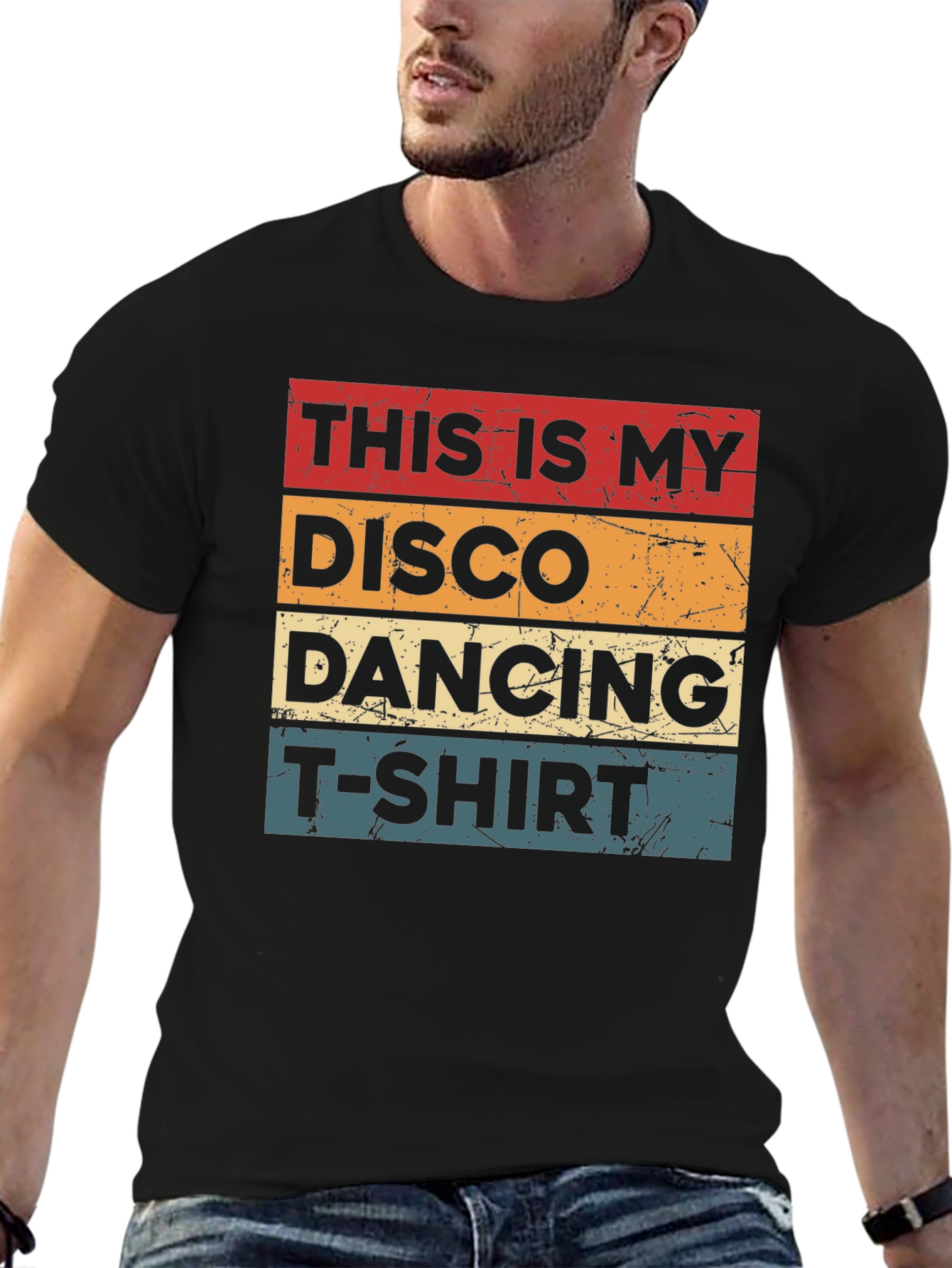 Black Disco Dancing Graphic T-Shirt - Retro Style view 6
