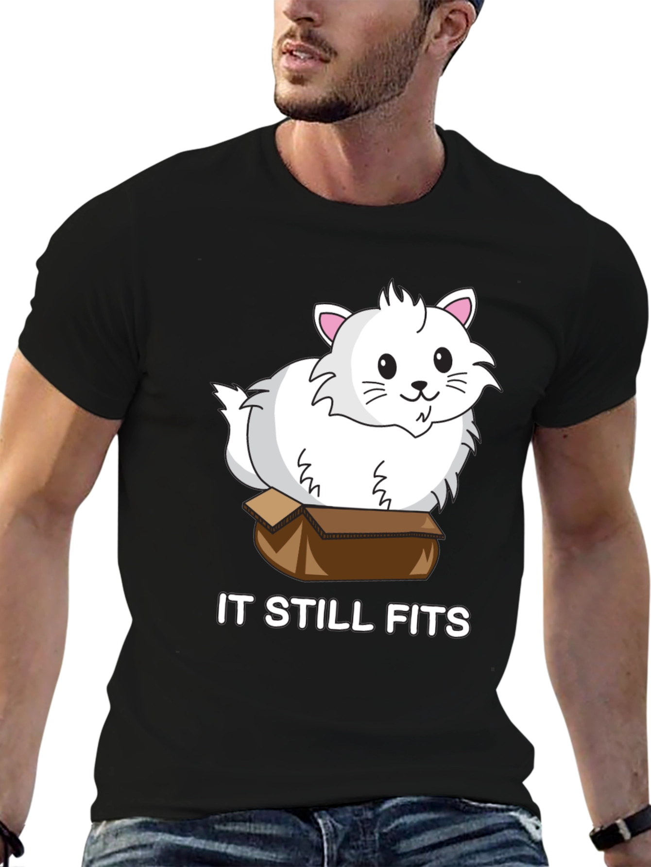 Black Cat in a Box T-Shirt - "It Still Fits" view 6