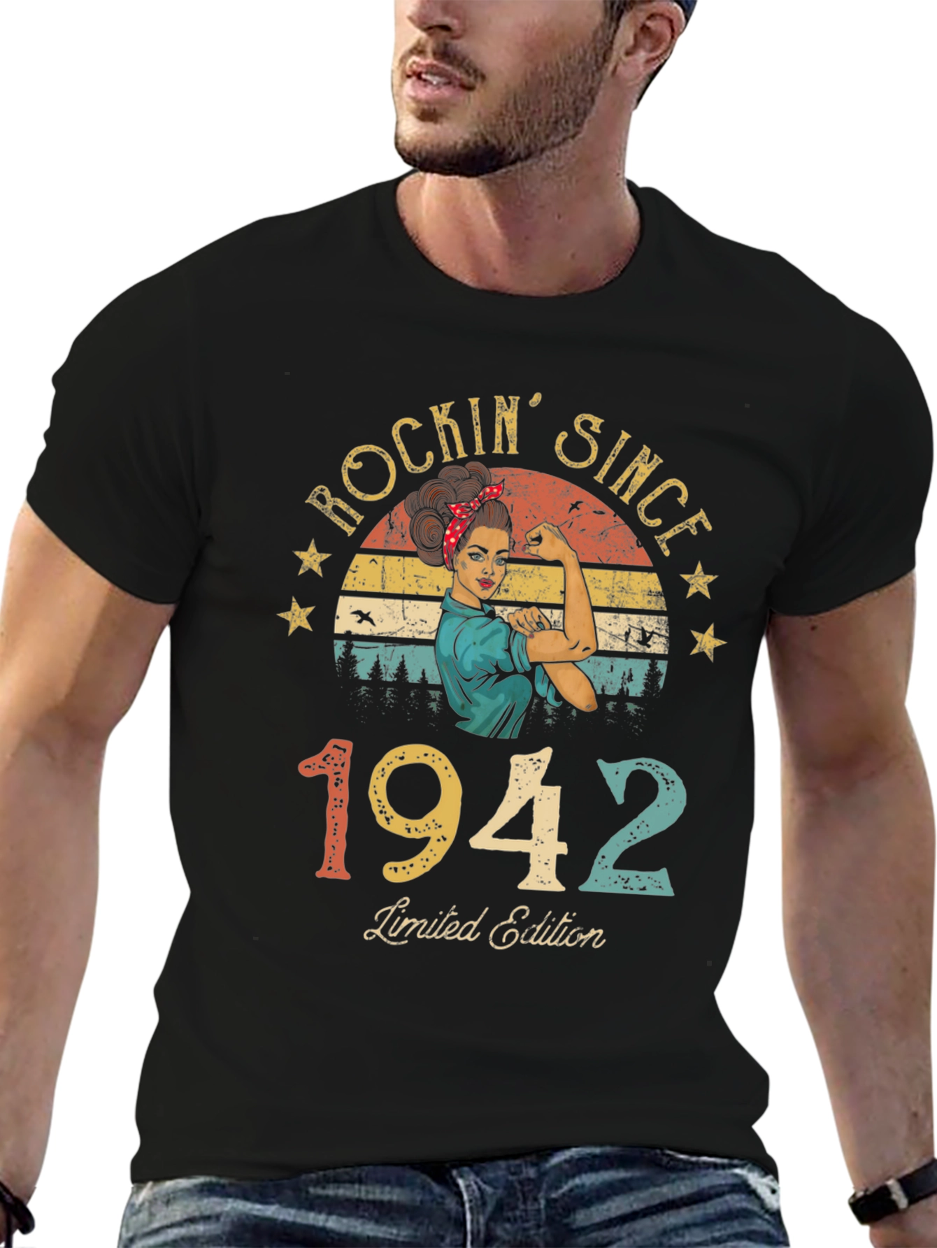 Black Rockin' Since 1942 Limited Edition T-Shirt view 6