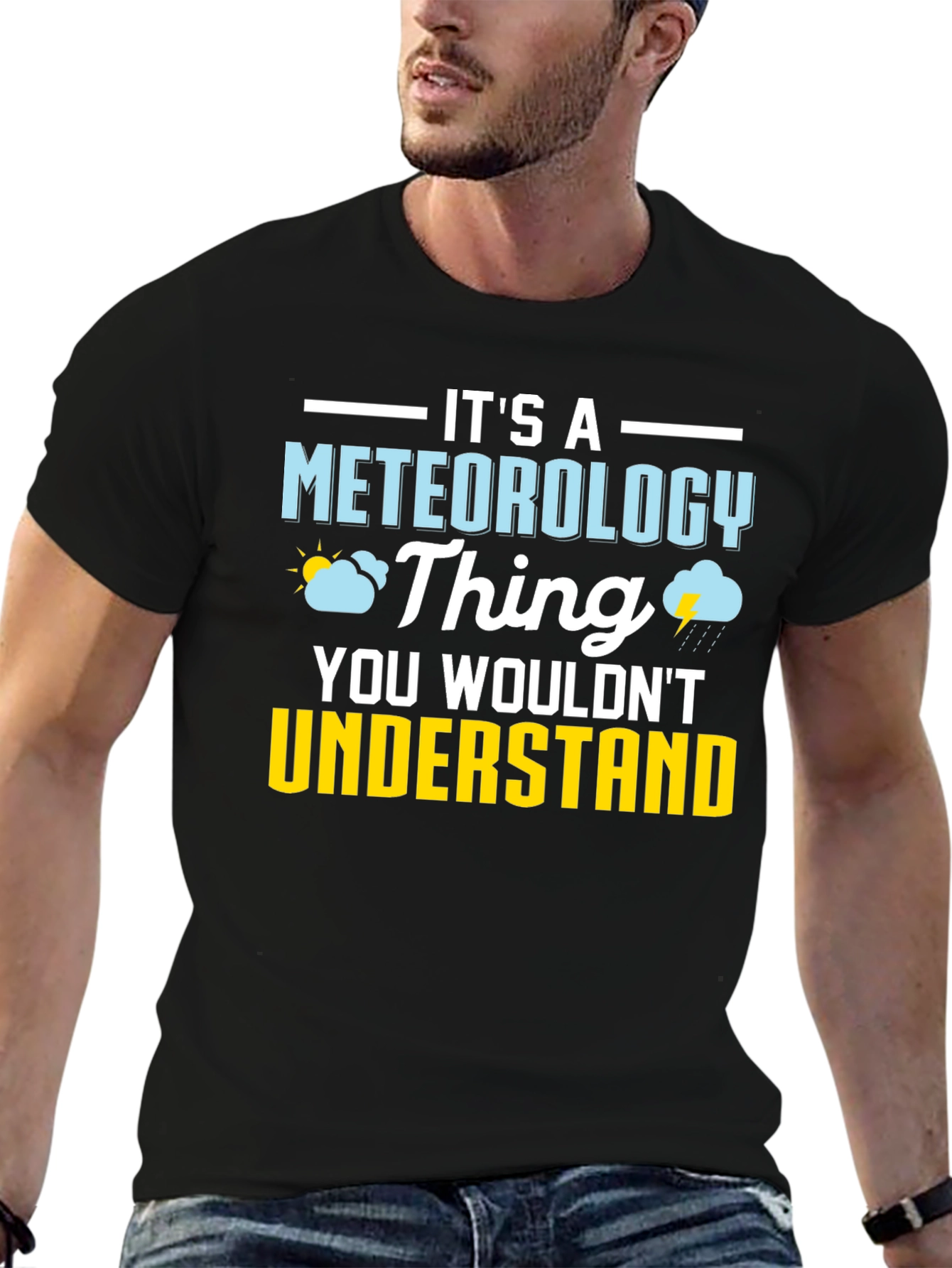 Black Meteorology Thing T-Shirt - Funny Weather Tee view 6