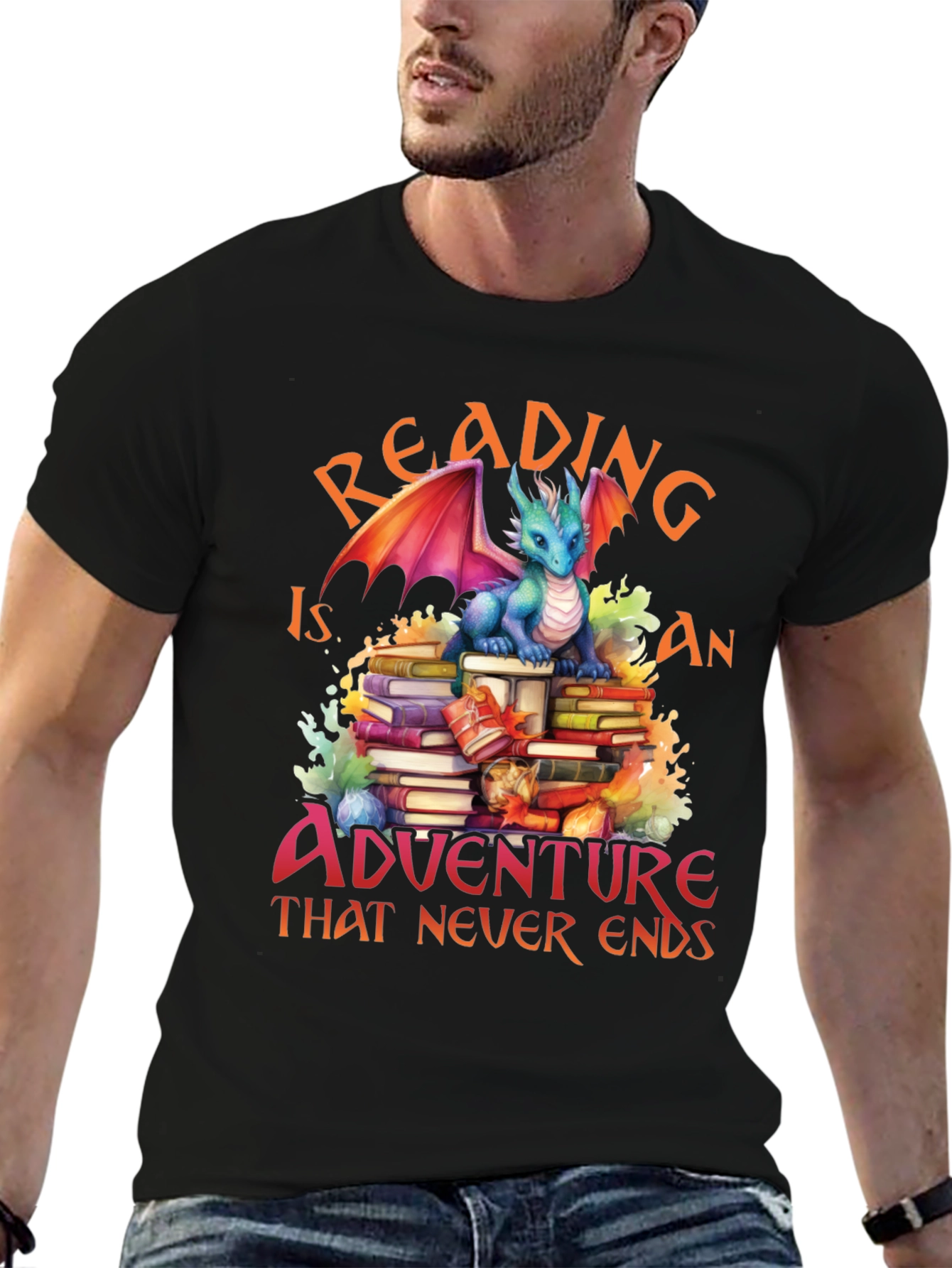 Black Reading is an Adventure Graphic T-Shirt view 6