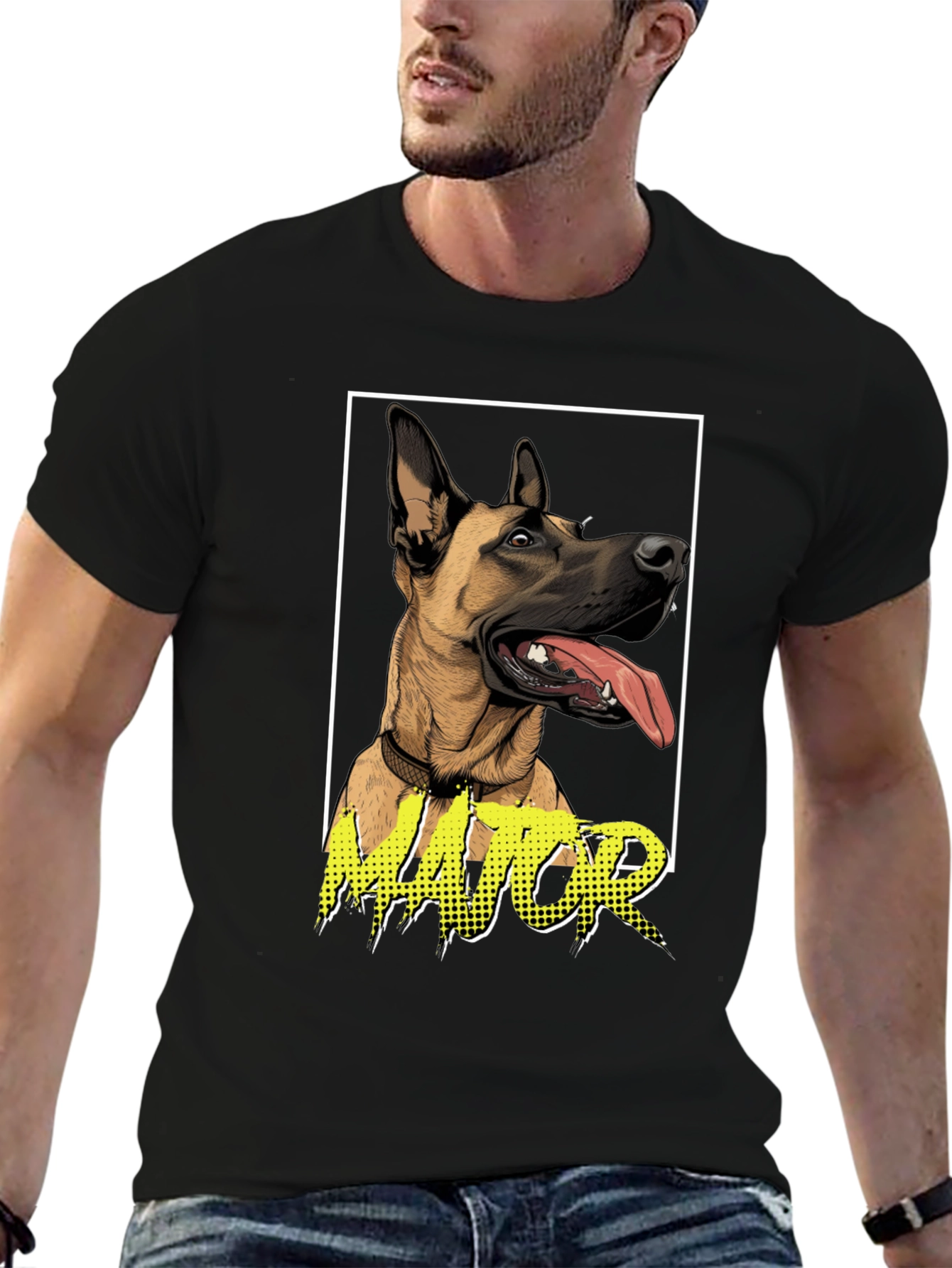 Black Dog Lover's 'Major' Graphic Tee - Black view 6