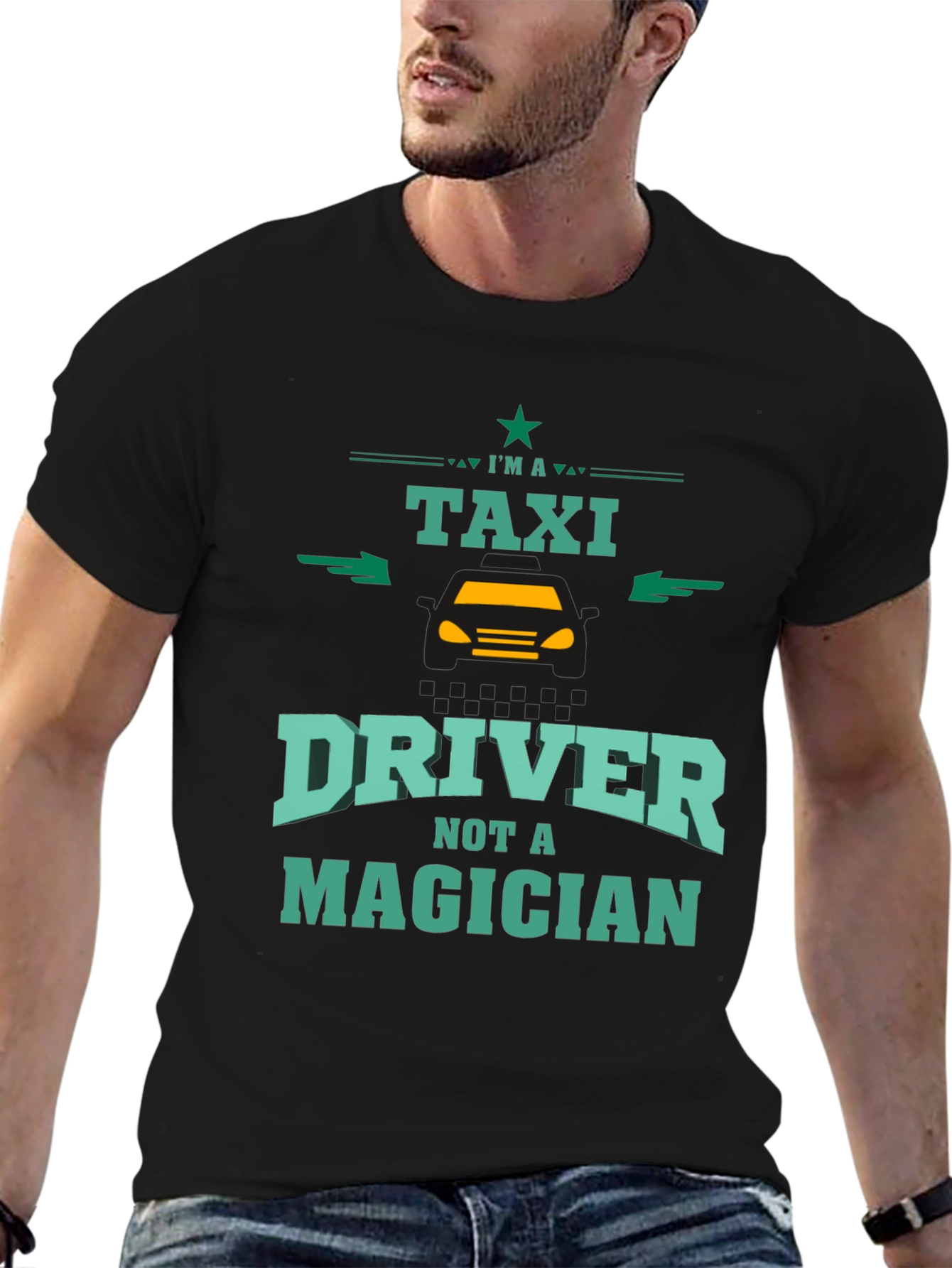 Black Taxi Driver Novelty Graphic T-Shirt view 6