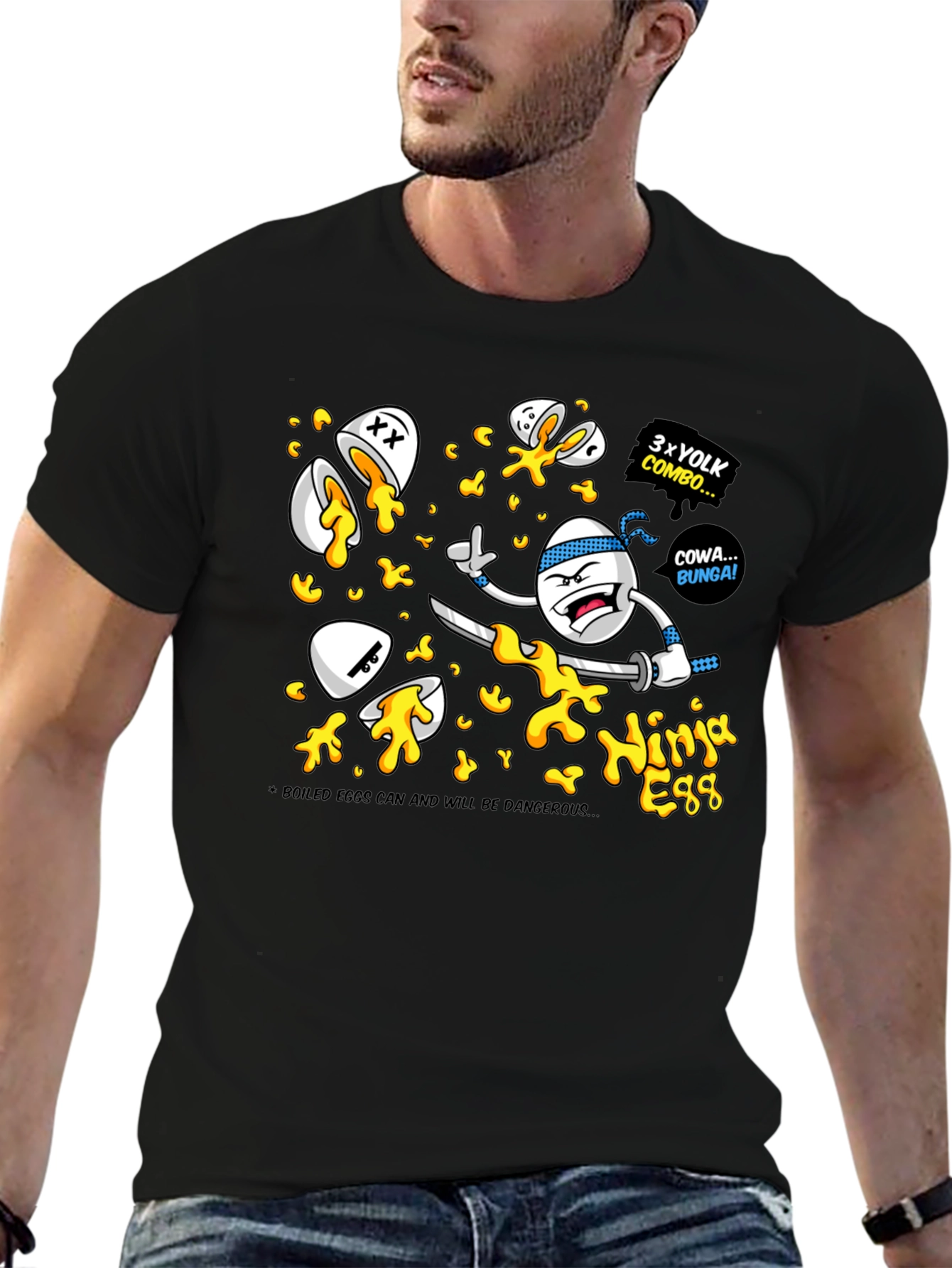 Black Ninja Egg Graphic T-Shirt view 6