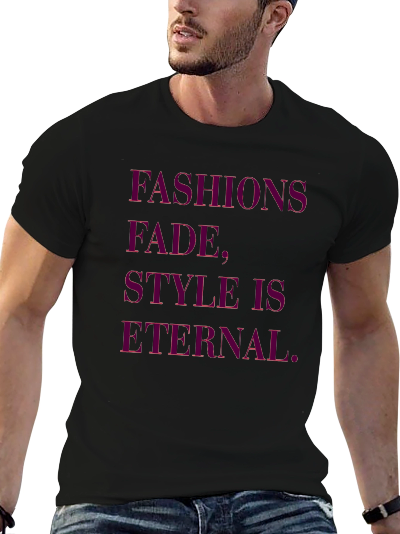 Black Fashions Fade, Style is Eternal Black Graphic Tee view 6
