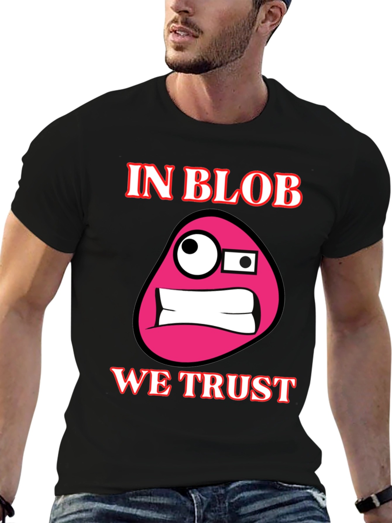 Black In Blob We Trust Funny Graphic Tee view 6