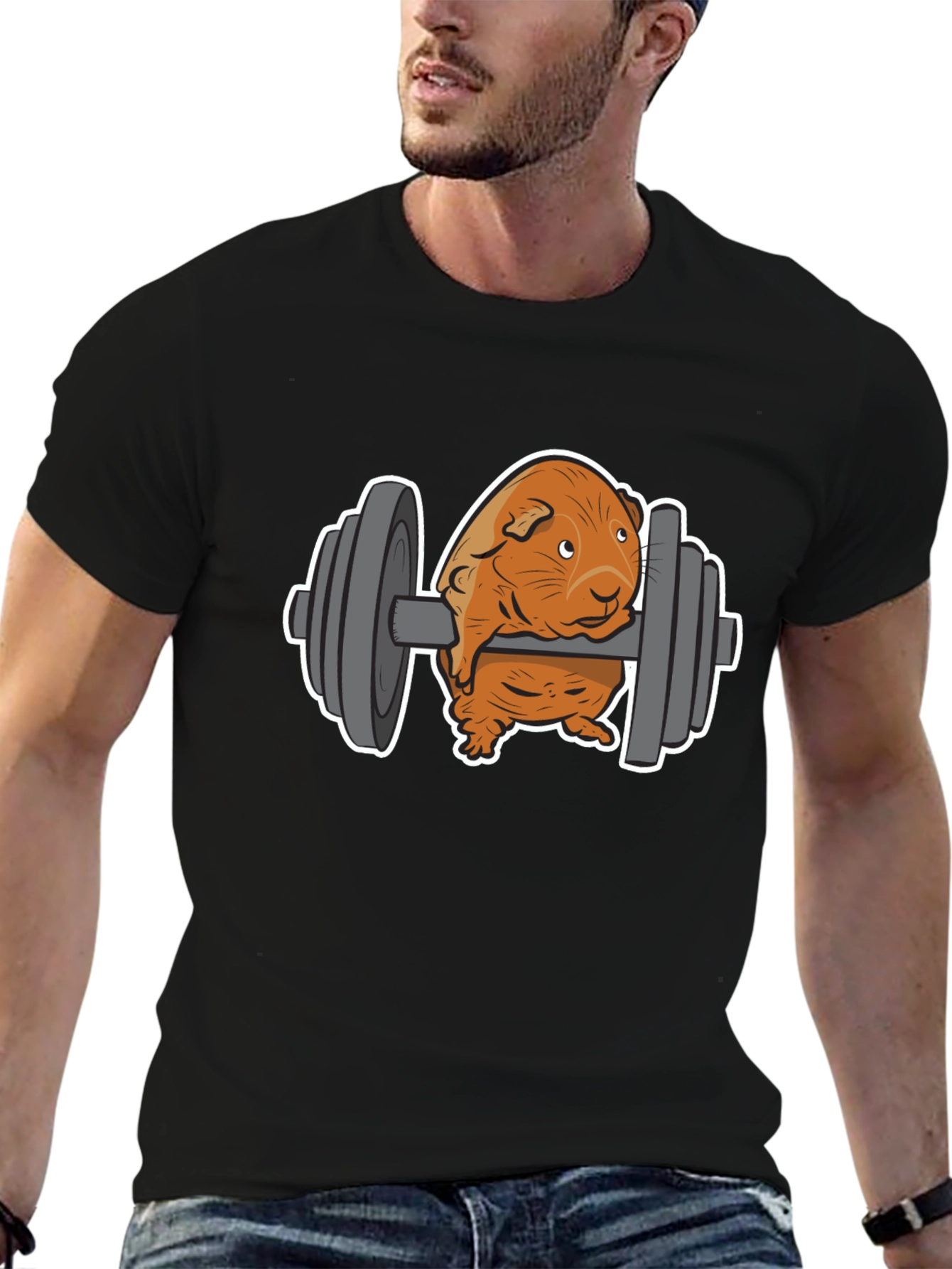 Black Guinea Pig Gym T-Shirt view 6