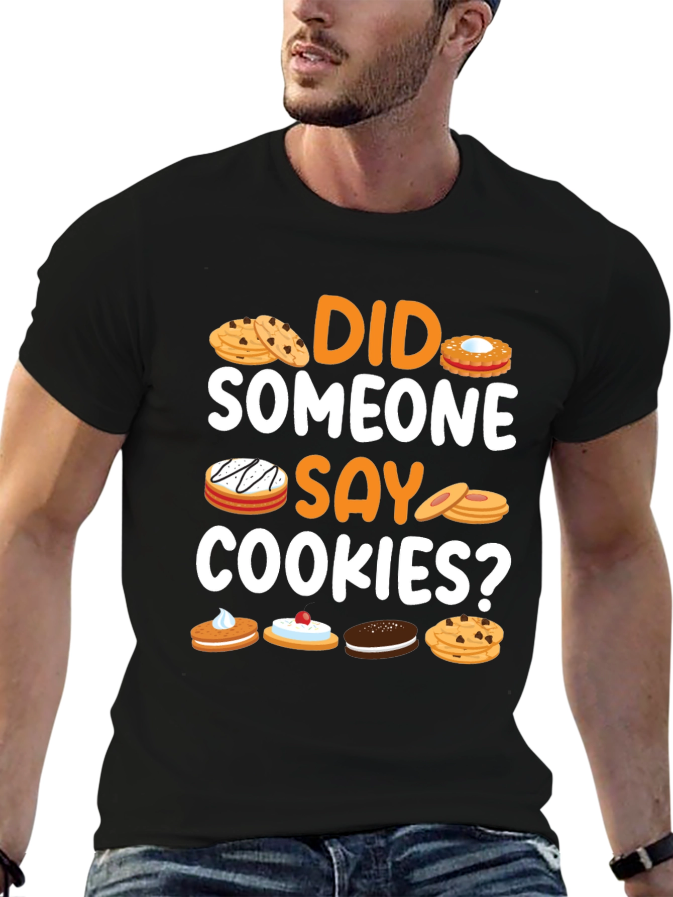 Black Did Someone Say Cookies? Graphic T-Shirt view 6