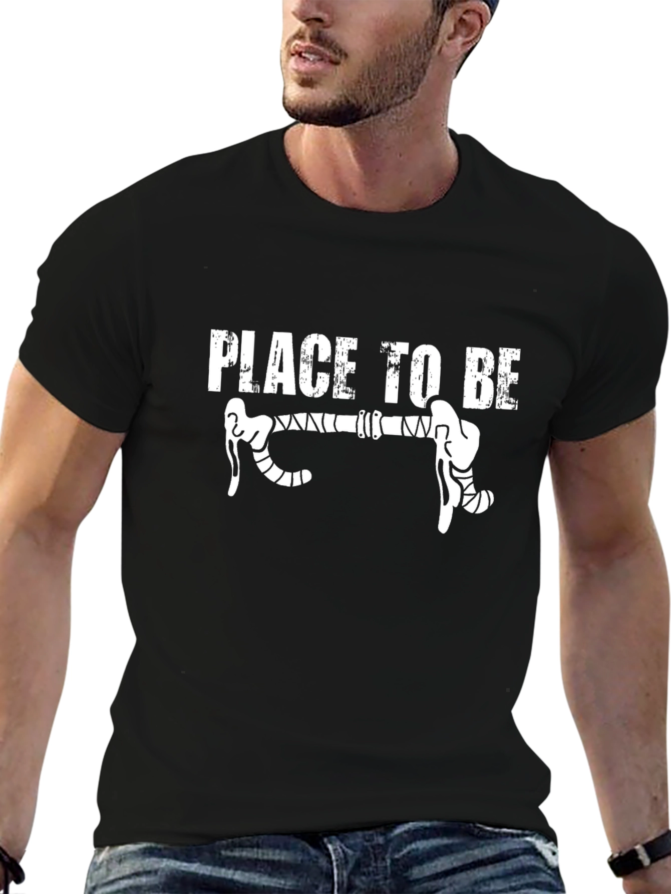 Black Place To Be T-Shirt - Cycling Road Bike view 6