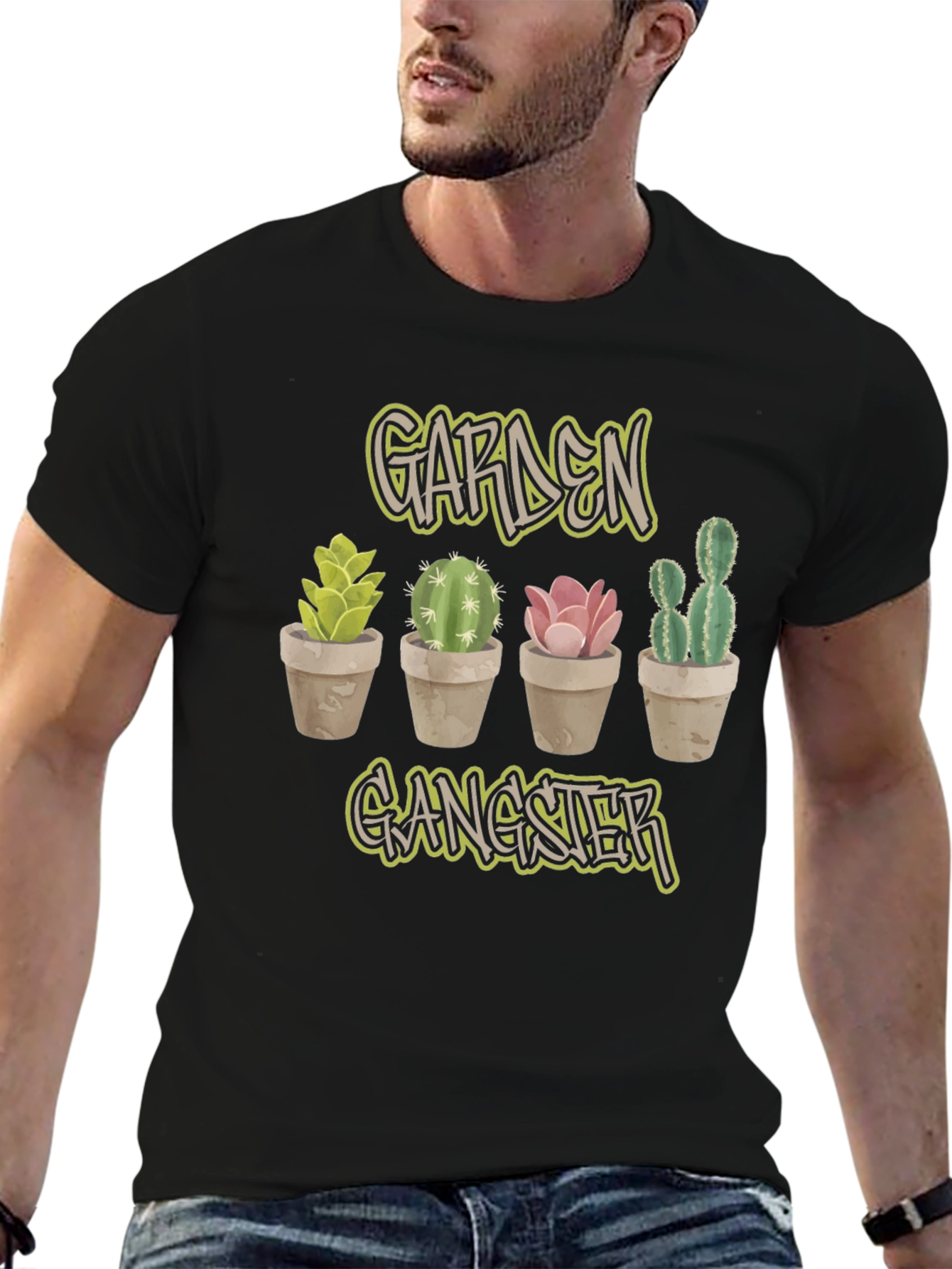 Black Garden Gangster Cactus Tee view 6