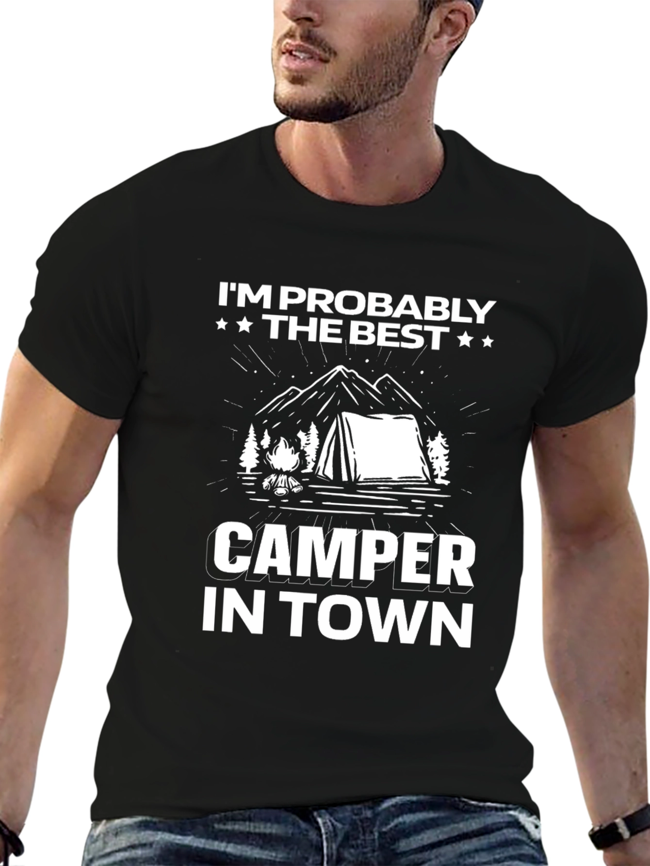 Black Best Camper T-Shirt - Camping Adventure Tee view 6