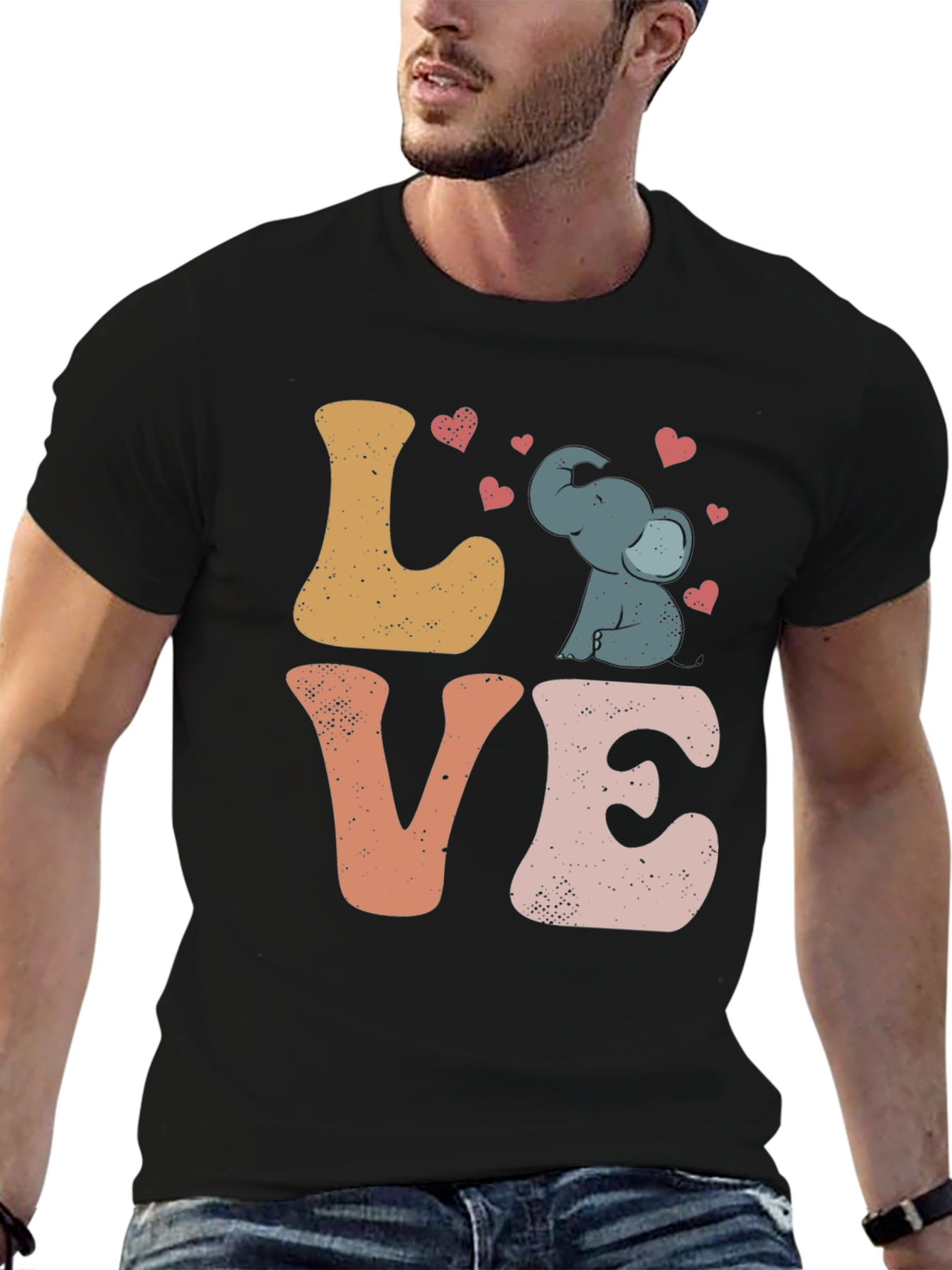 Black Elephant Love Graphic Tee view 6