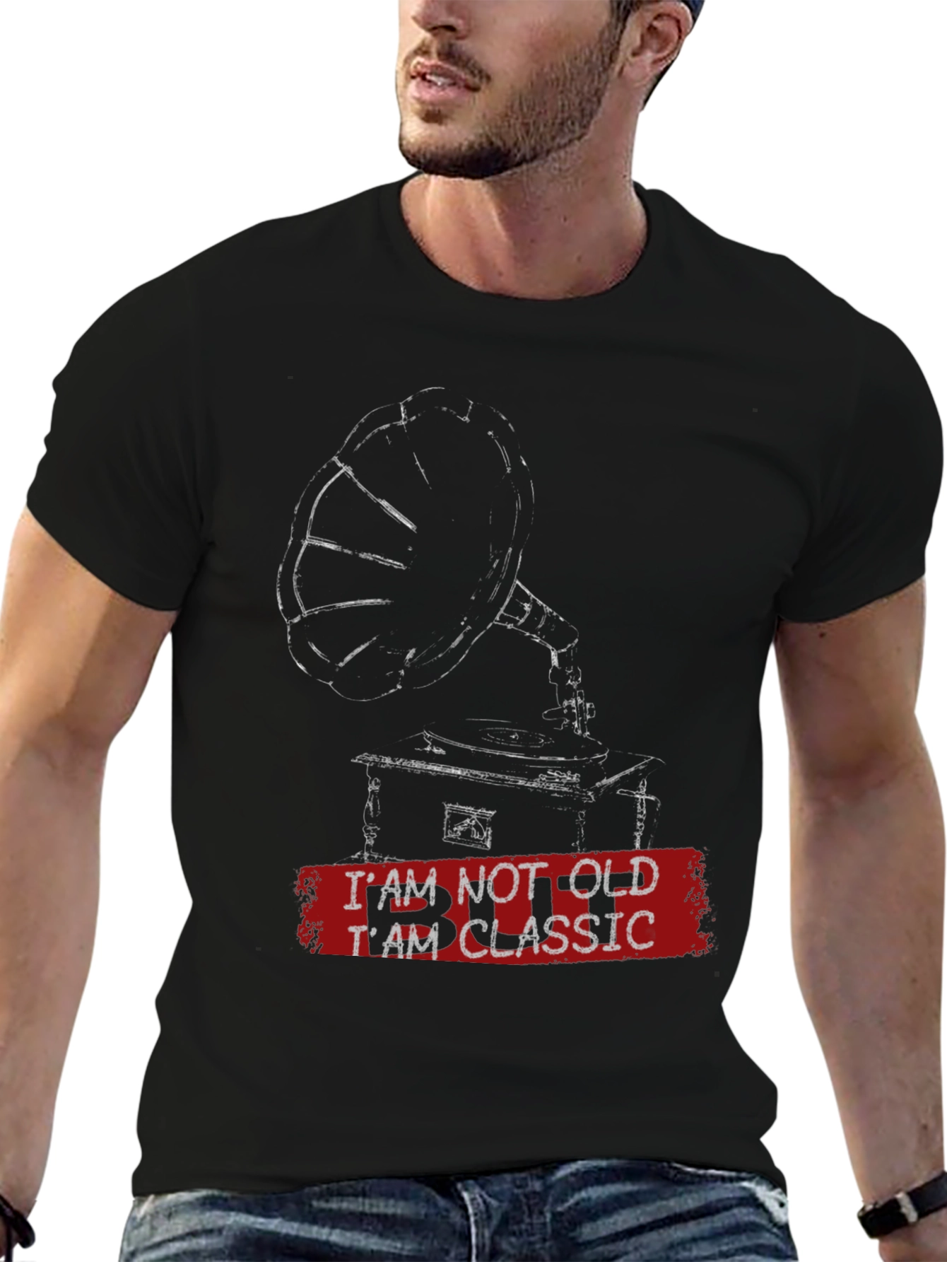 Black Classic Phonograph Graphic Tee - I'm Not Old, I'm Classic view 6