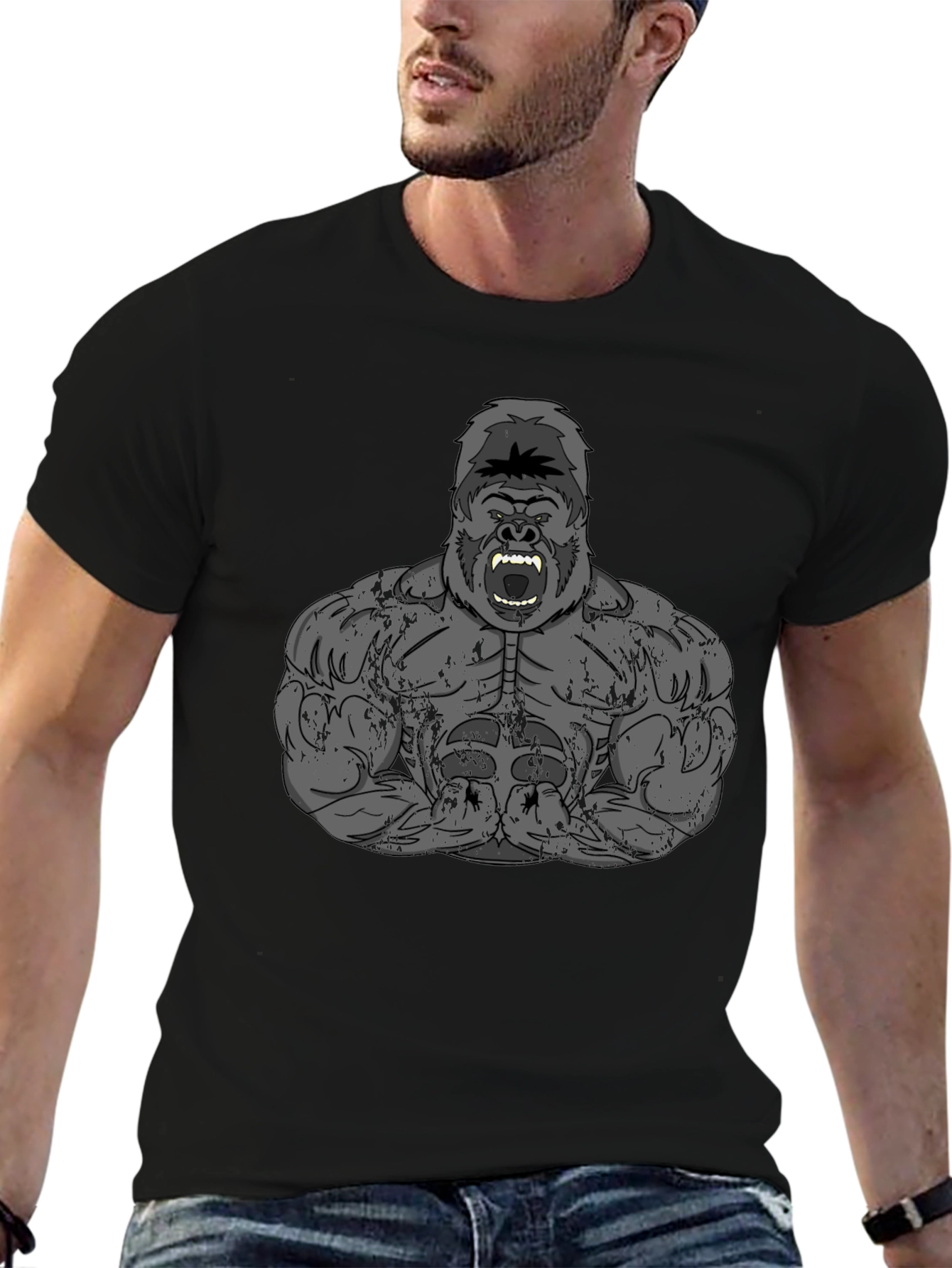 Black Gorilla Gym T-Shirt - Black view 6