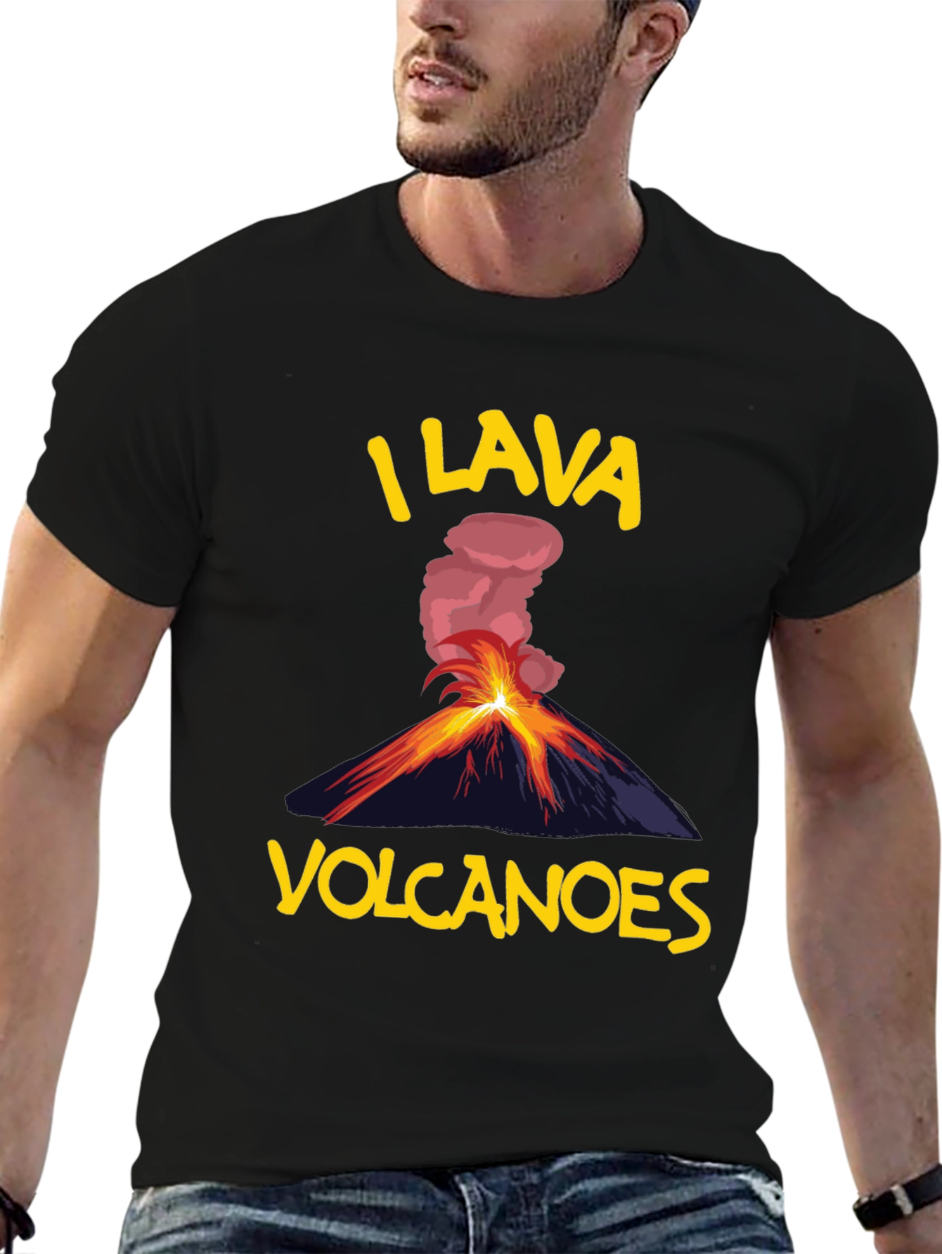 Black I Lava Volcanoes T-Shirt - Funny Volcano Lover Tee view 6