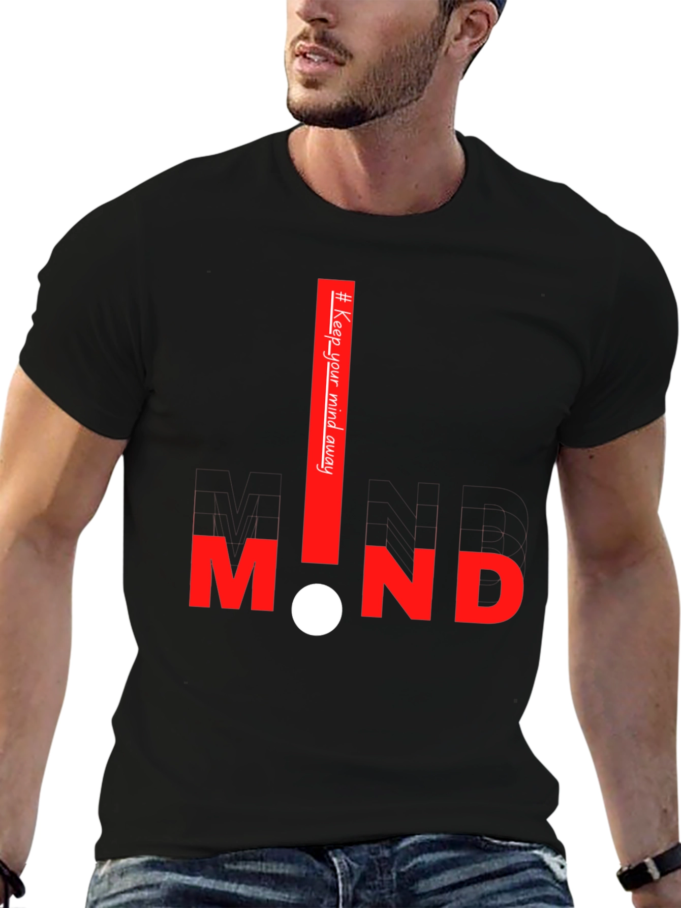 Black Keep Your Mind Away Graphic Tee view 6