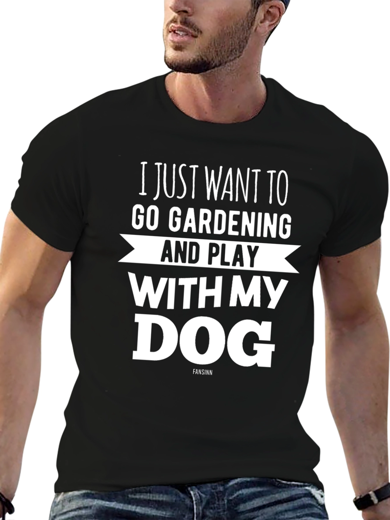Black Gardening & Dog Lover T-Shirt view 6