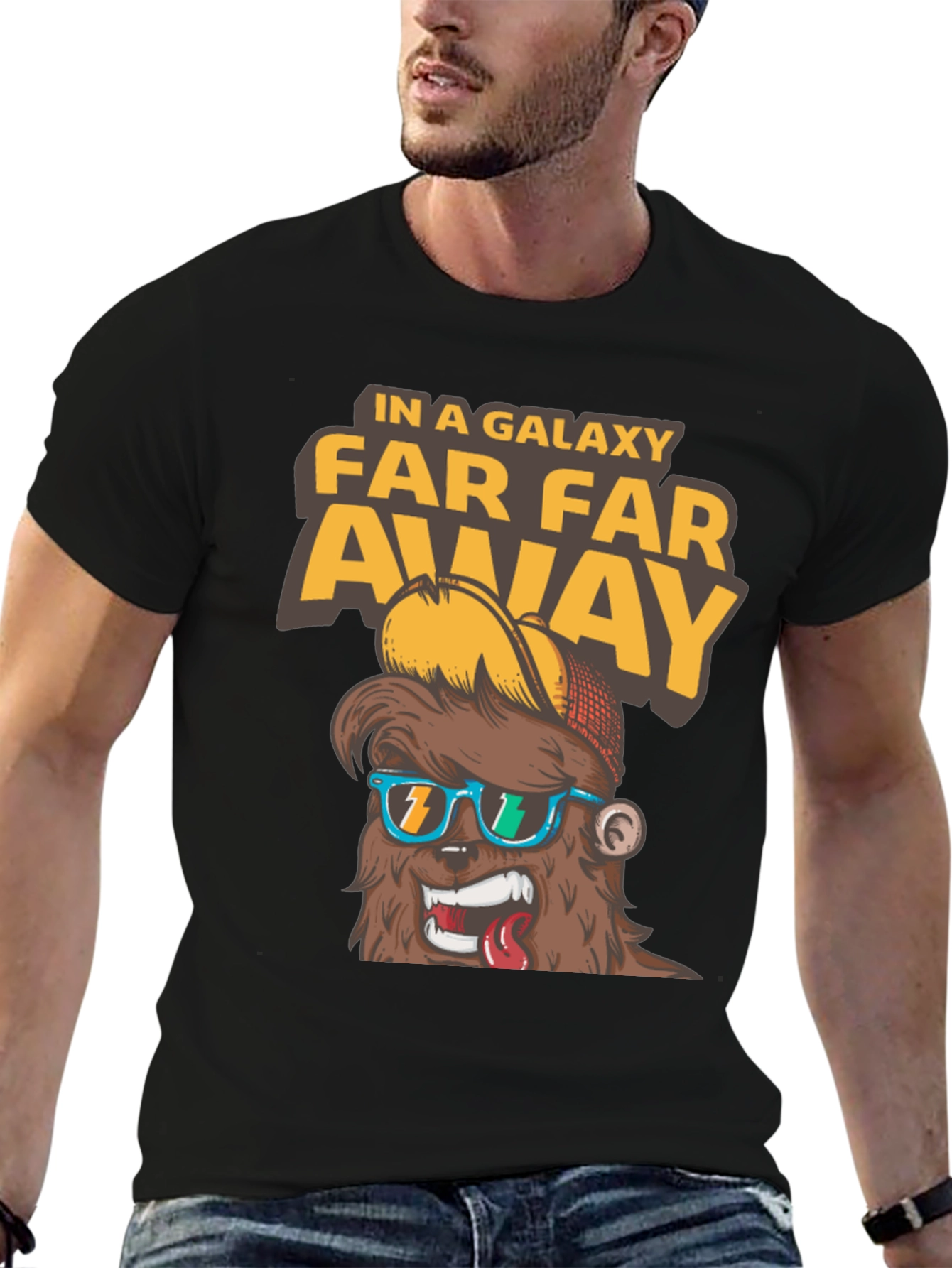 Black Far Far Away Graphic T-Shirt - Men's Black Tee view 6