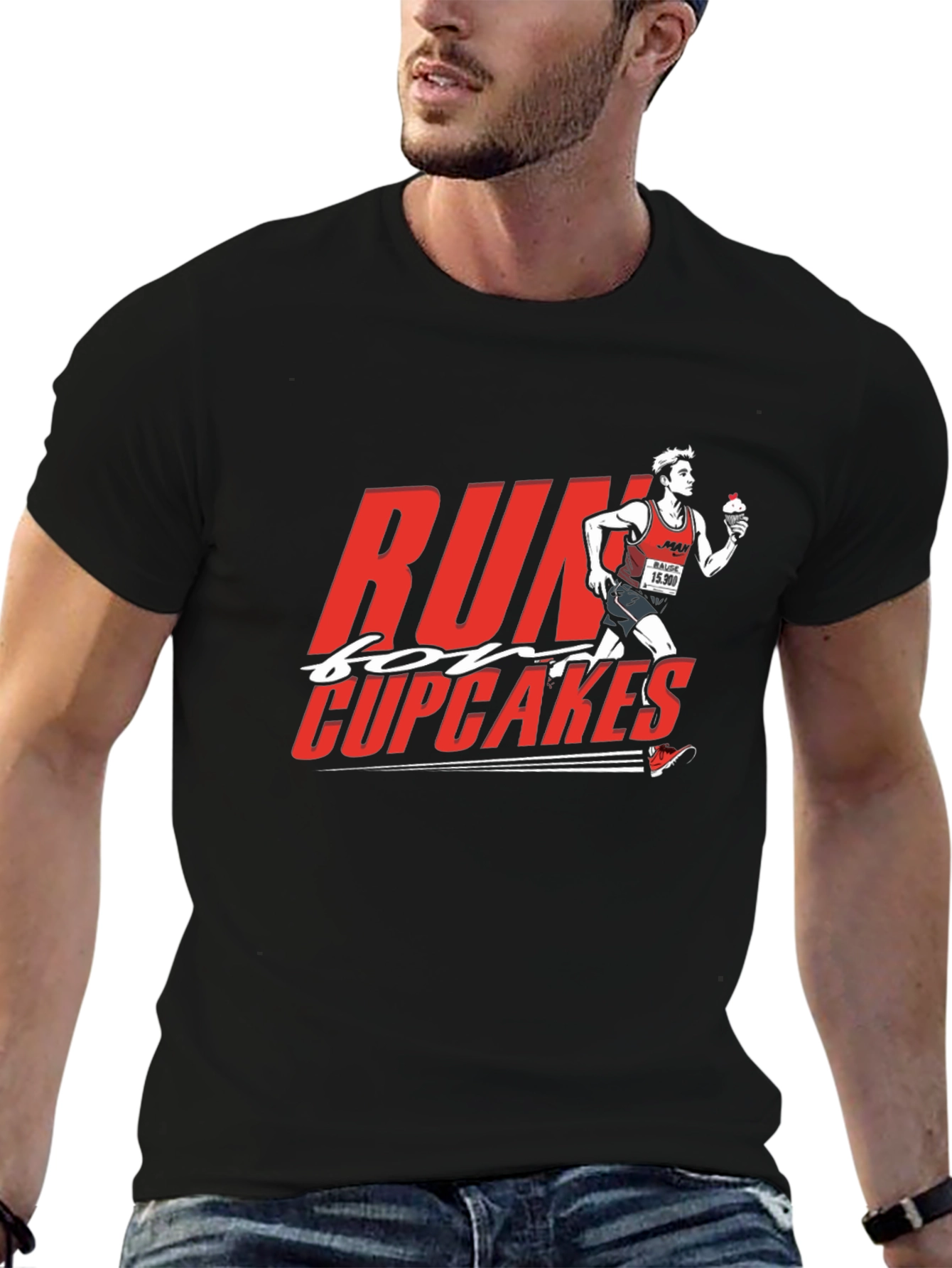 Black Run for Cupcakes Graphic Tee - Black Cotton view 6