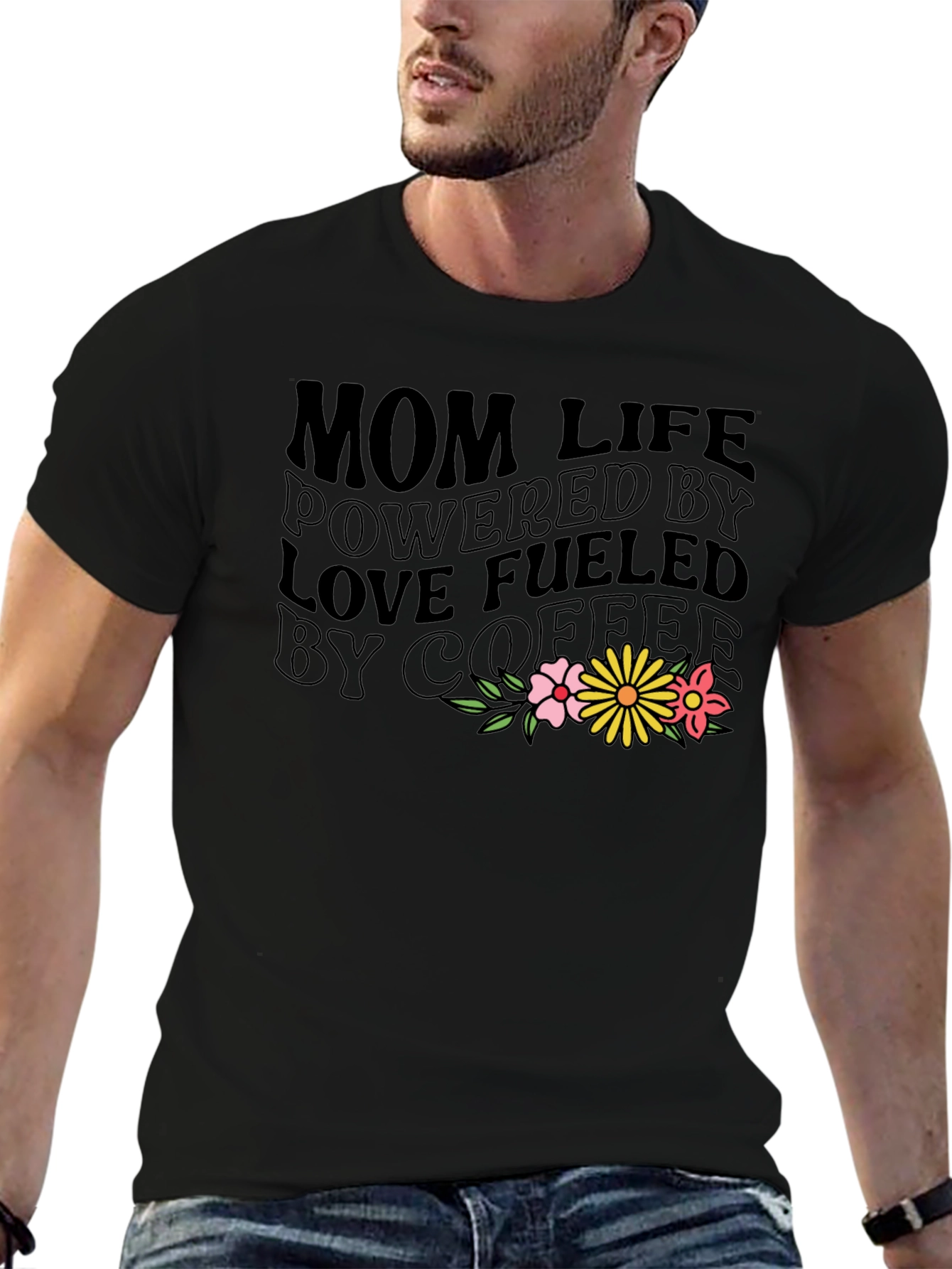 Black Mom Life Coffee T-Shirt view 6