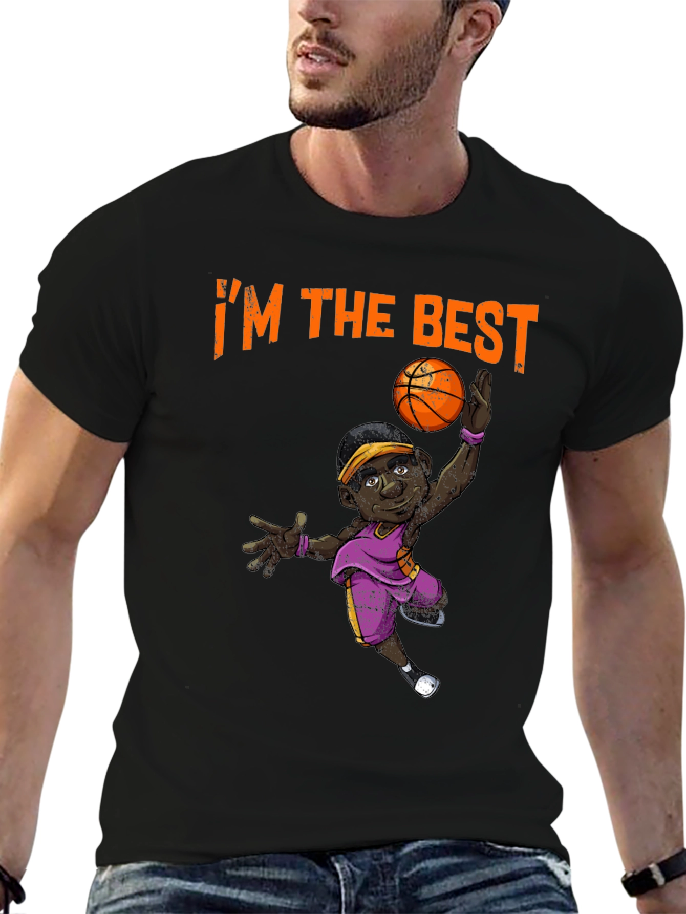 Black I'm The Best Basketball T-Shirt view 6