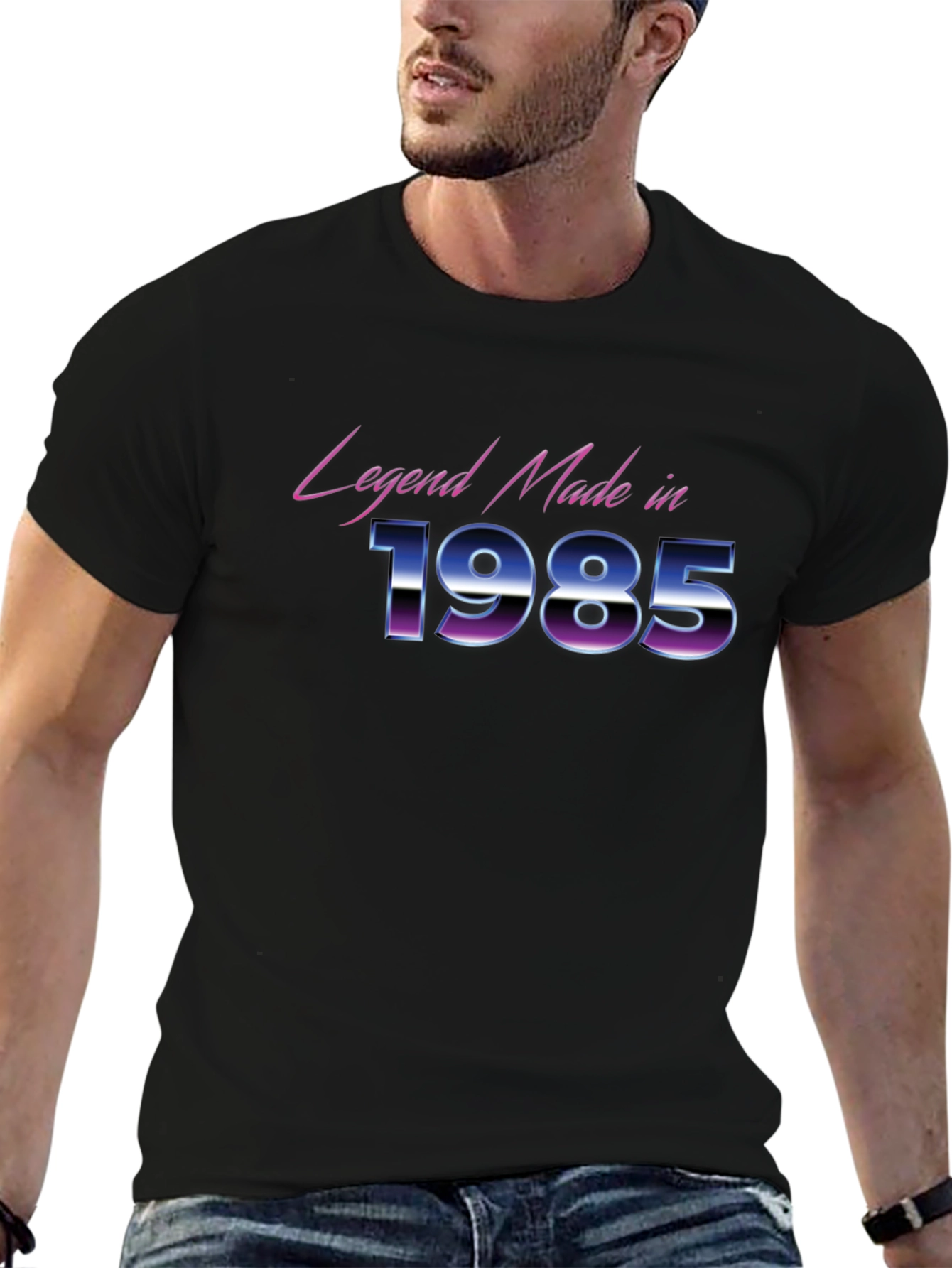 Black Legend Made in 1985 Graphic Tee - Birthday Gift view 6