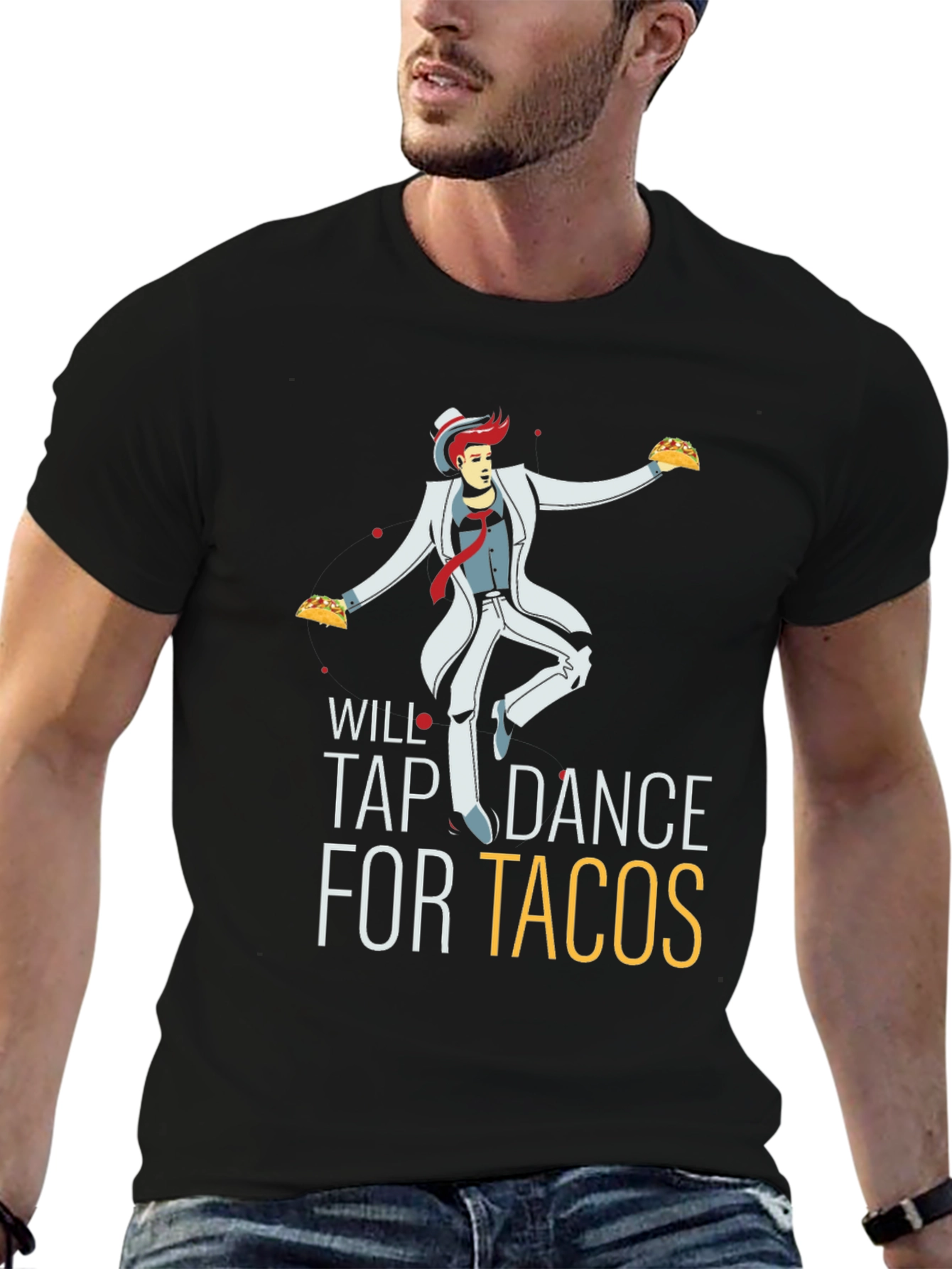 Black Will Tap Dance for Tacos - Novelty Graphic Tee view 6