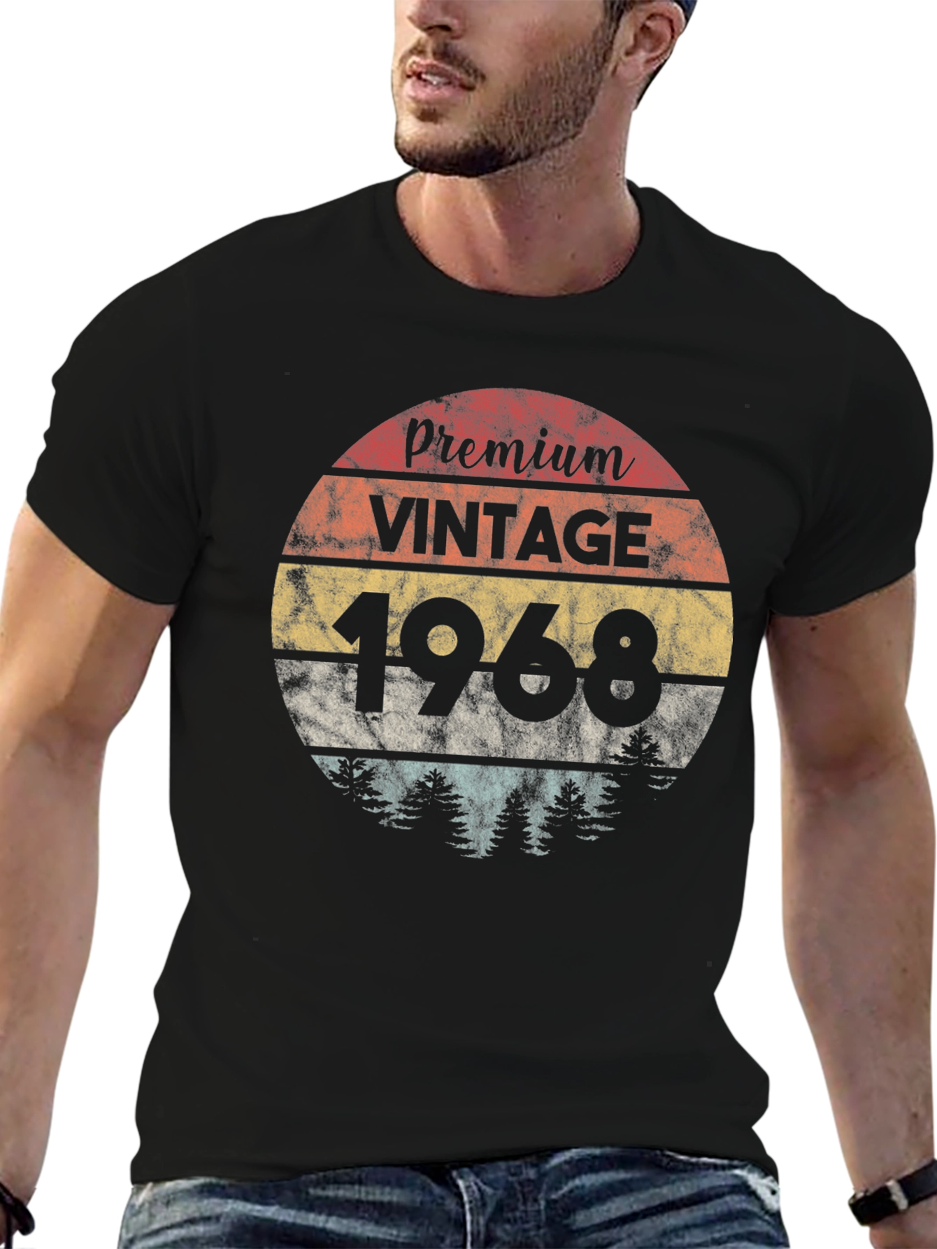 Black Premium Vintage 1968 Graphic T-Shirt view 6