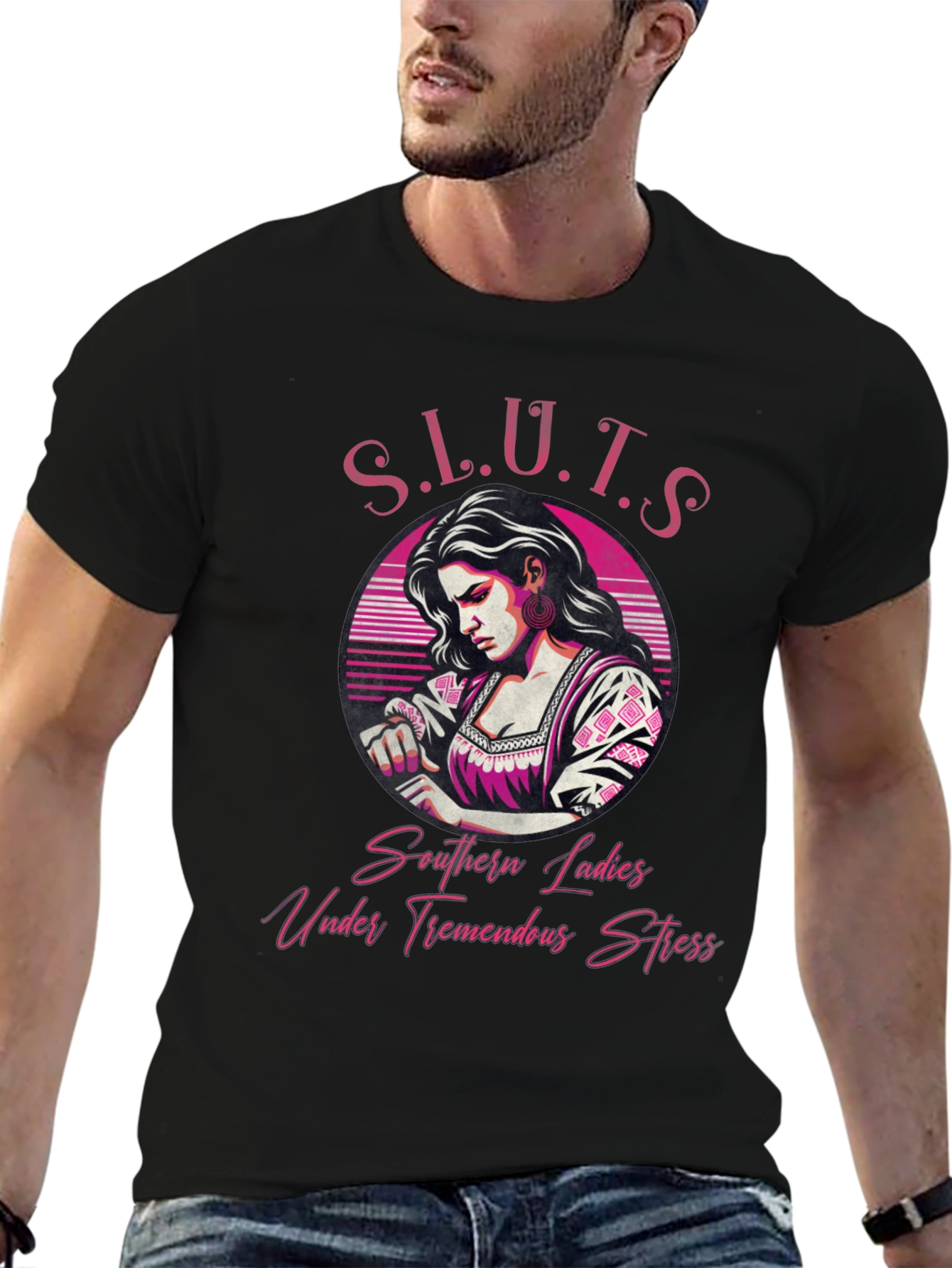 Black Southern Ladies T-Shirt - Unique Graphic Design view 6